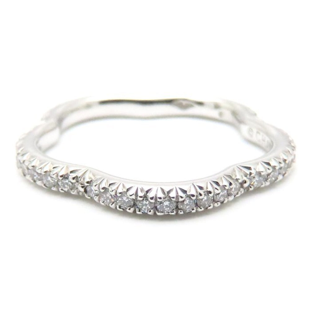 CHANEL Camellia Diamond Eternity Ring, Size #48, 18K White Gold, Women's, J3211 295242 — Like New