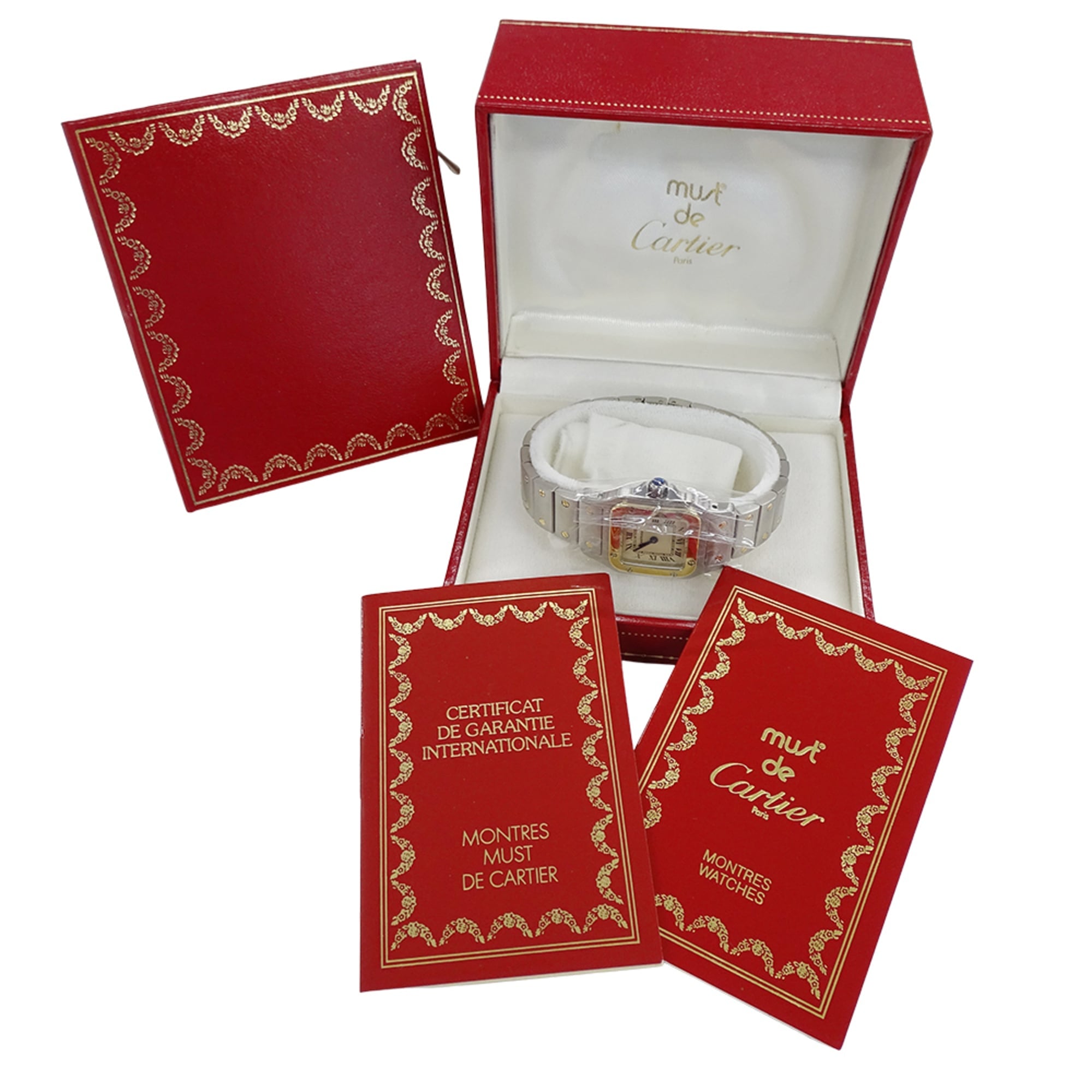 Cartier women's watch, Santos Galbee SM, quartz movement, stainless steel (SS), gold (YG), W20012C4 — Good