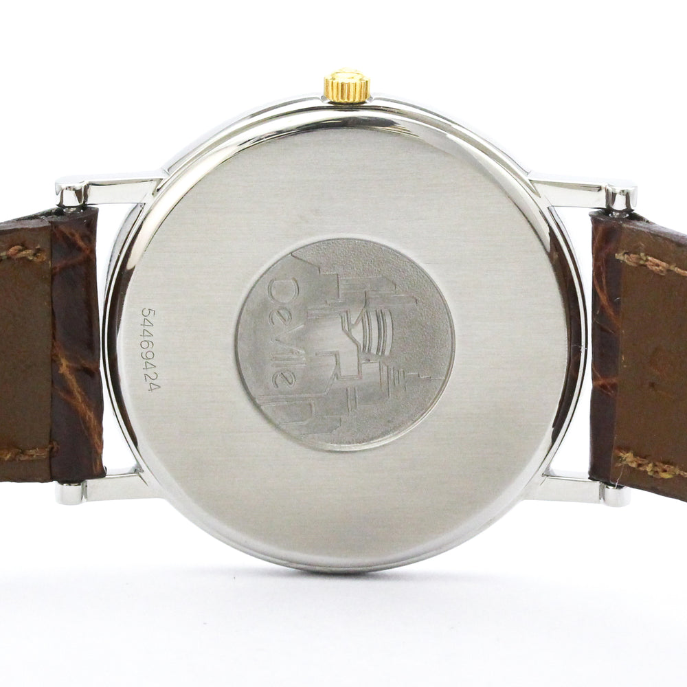 OMEGA De Ville Prestige Quartz Gold Plated Mens Watch 7400.11 Polished — Very Good