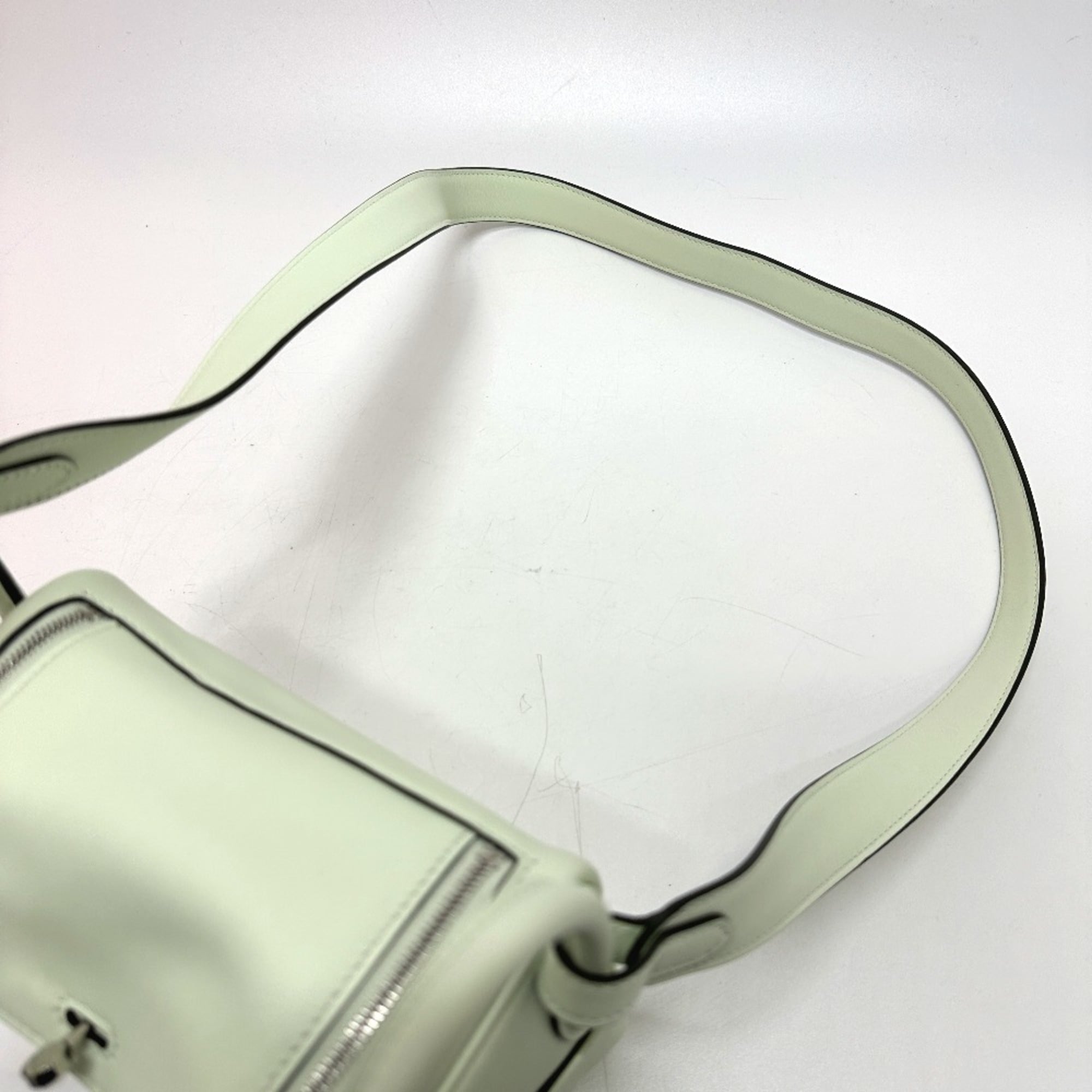 HERMES Lindy Shoulder Bag, Swift Leather, Women's, Veil Fizz, Light Green, G-231125-89 — New - Store Return