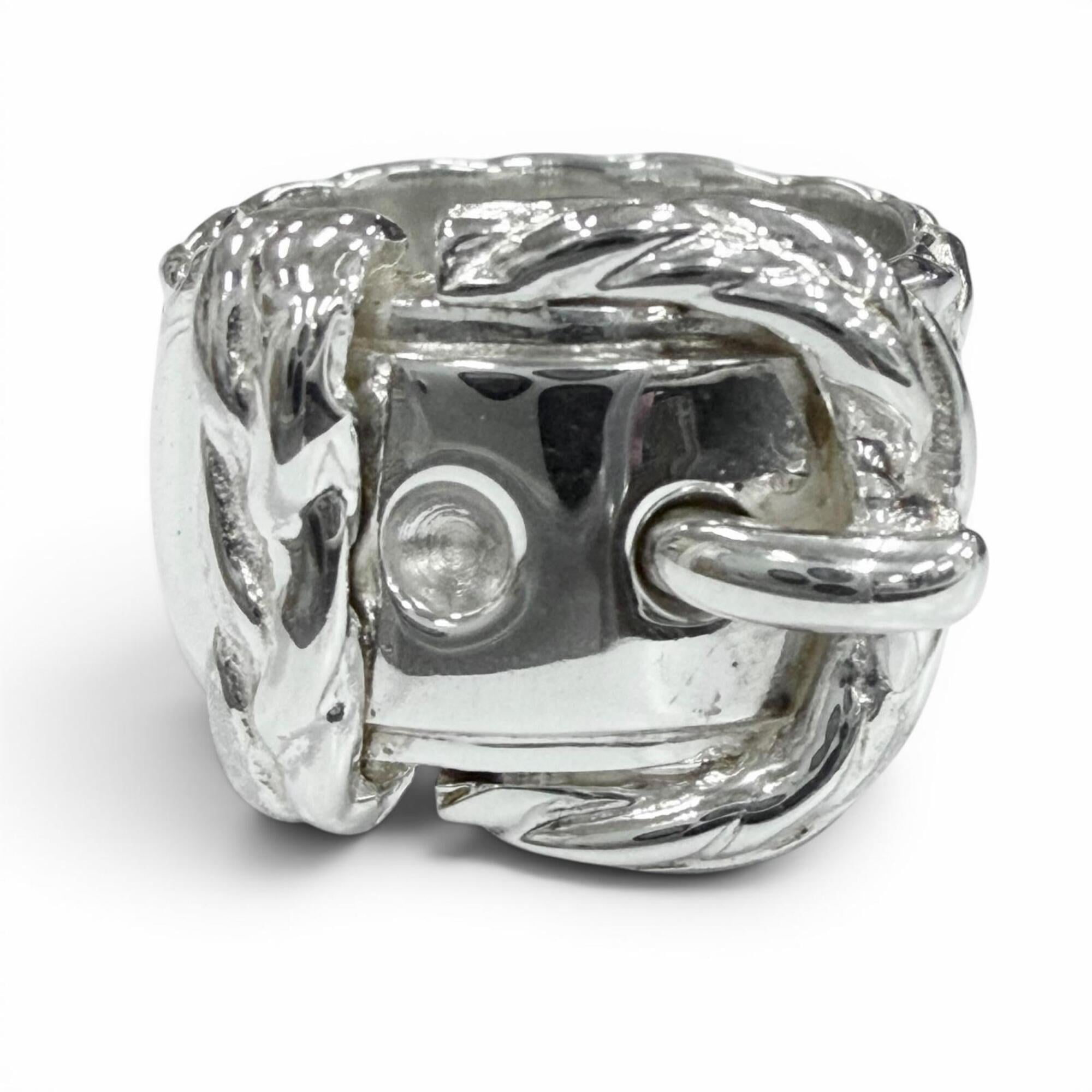 HERMES Vintage Diane 925 Ring, Silver, Weight 11.41g, Men's/Women's Accessory — Like New