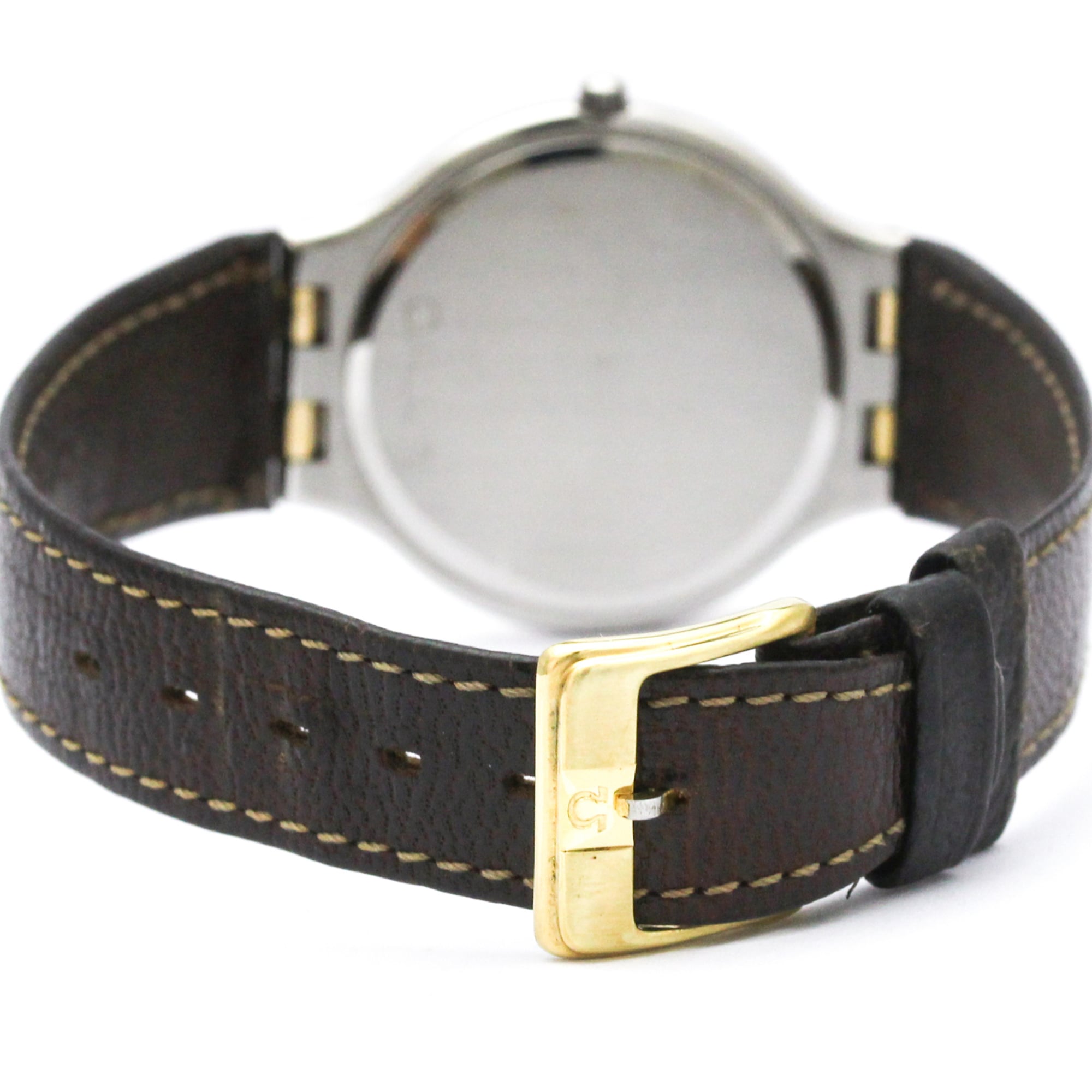 OMEGA De Ville Symbol K18 Gold Steel Quartz Mens Watch 196.0316 Polished — Very Good
