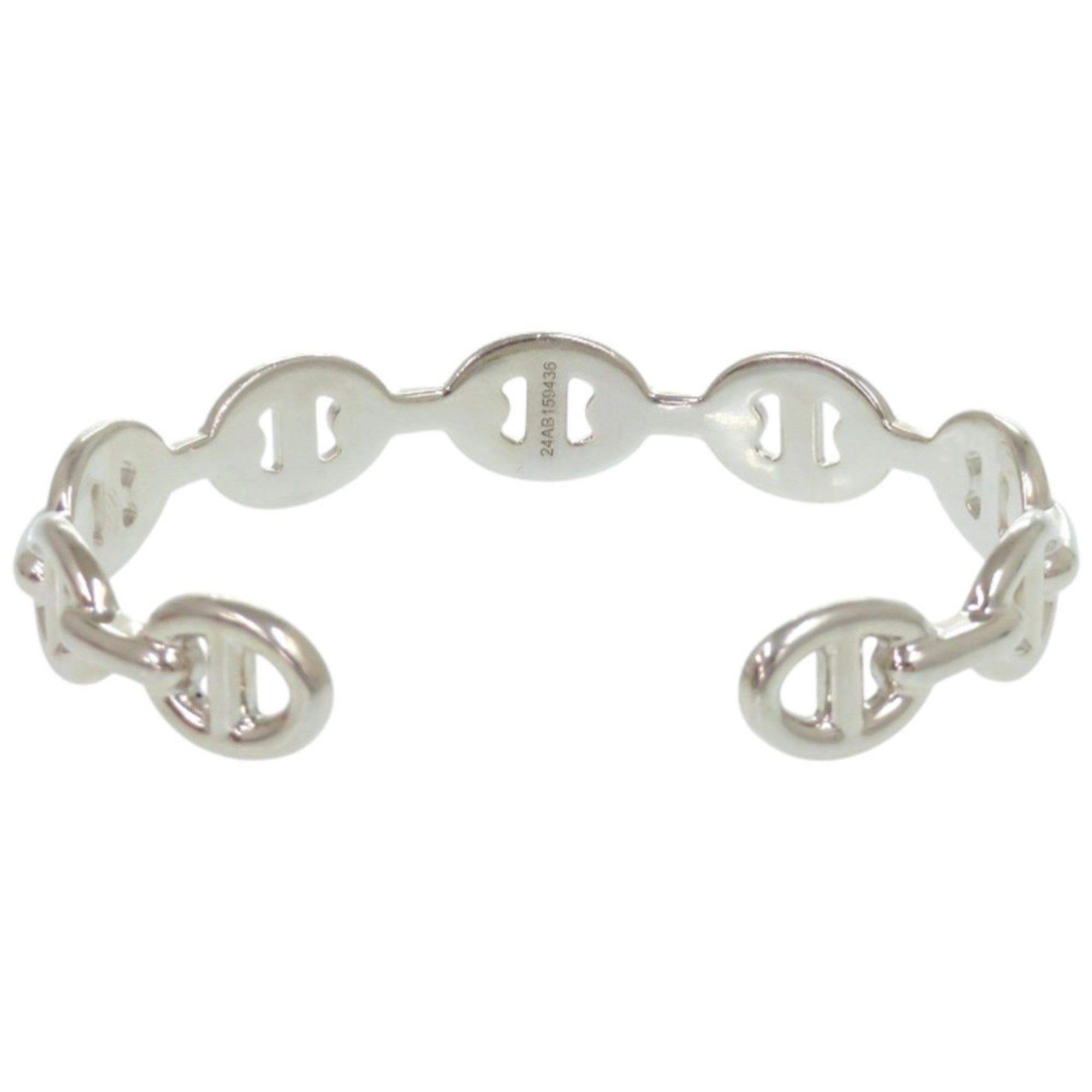 Excellent condition Hermes Chaine d'Ancre Anchaîne LG Silver 925 Bangle 1202