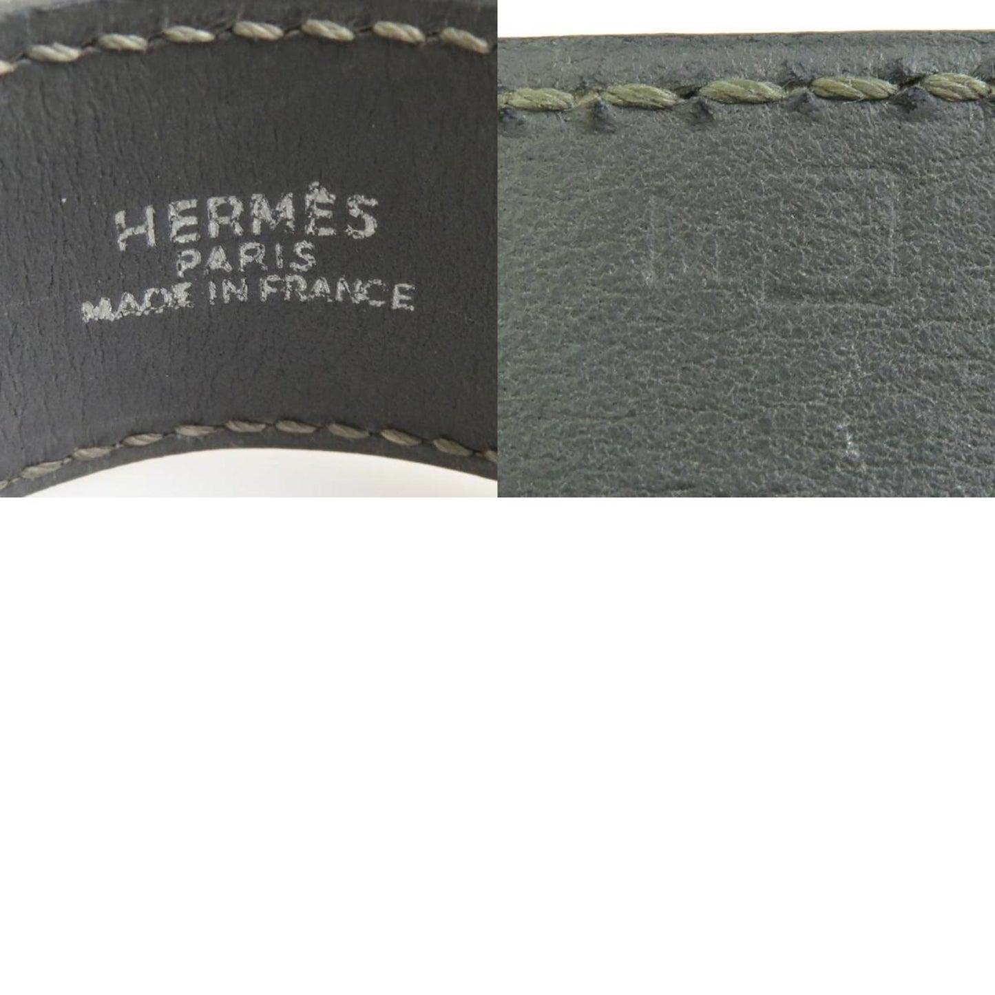Hermes Hermès Touareg Bracelet in Leather, Metal, Gray, and Silver, Women's, e60630a