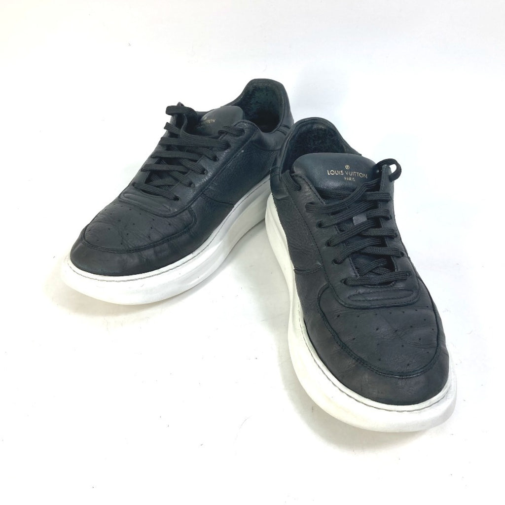 LOUIS VUITTON Beverly Hills Line Men's Leather Sneakers with Laces, Black