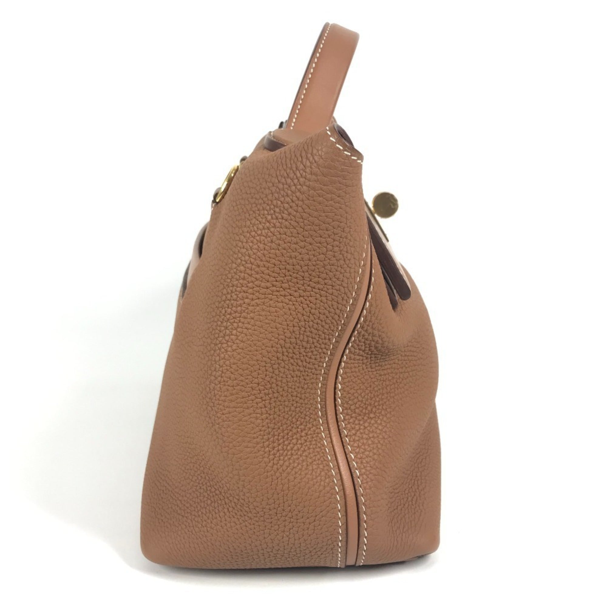 HERMES Sac 24, and Van Quatre 29 bags, 2-way handbags shoulder Togo, men's women's, gold, like new — Like New