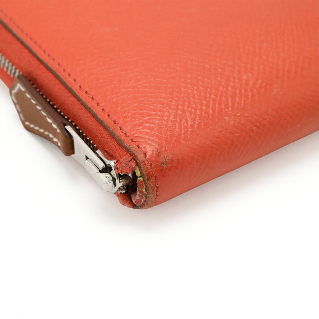 HERMES Azap Long Silkin Round Wallet in Epsom Leather with Rose Jaipur Pink Y Stamp