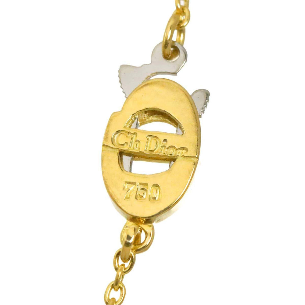 Christian Dior Diamond Necklace, 41cm, 18K YG Yellow Gold 750 — Like New