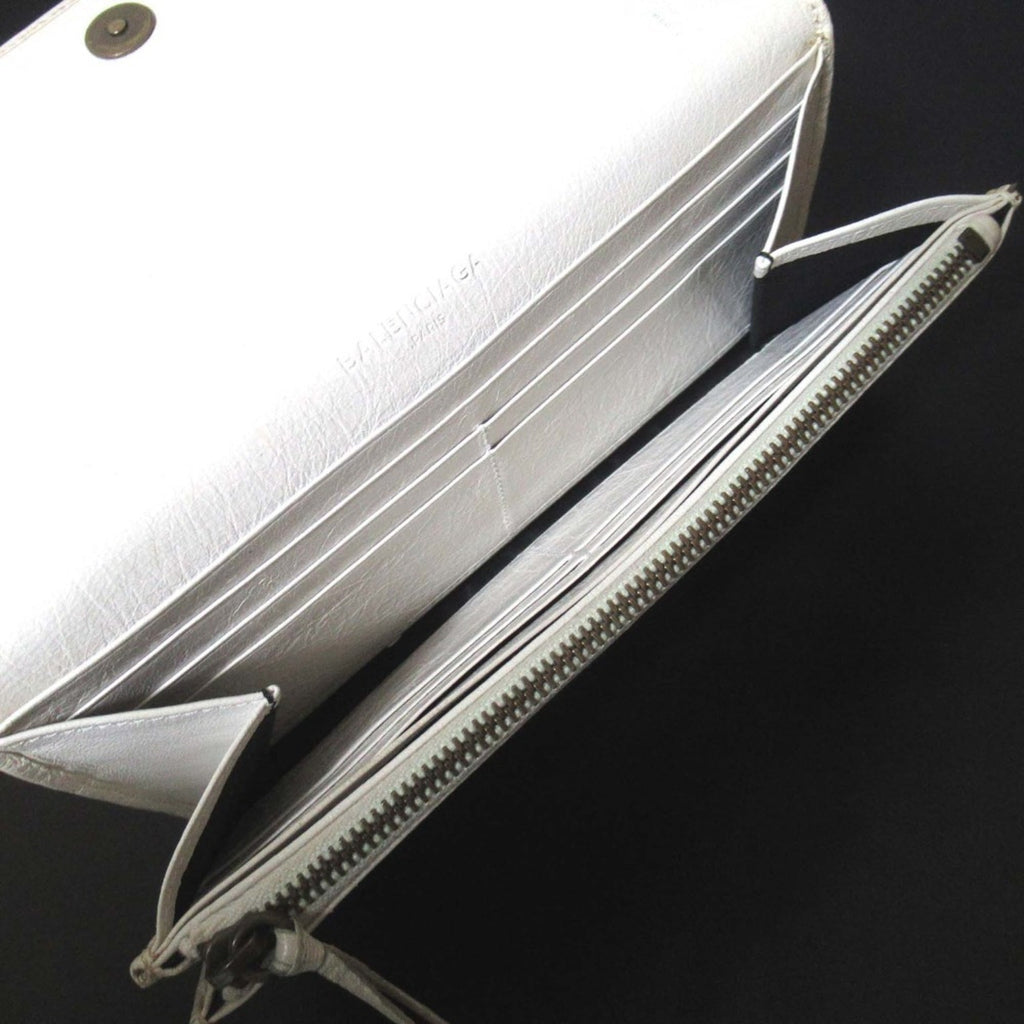 BALENCIAGA Classic Money Long Wallet, 163471, Off-White, for Men and Women, with Bill Compartment, Card Slots, Coin Purse
