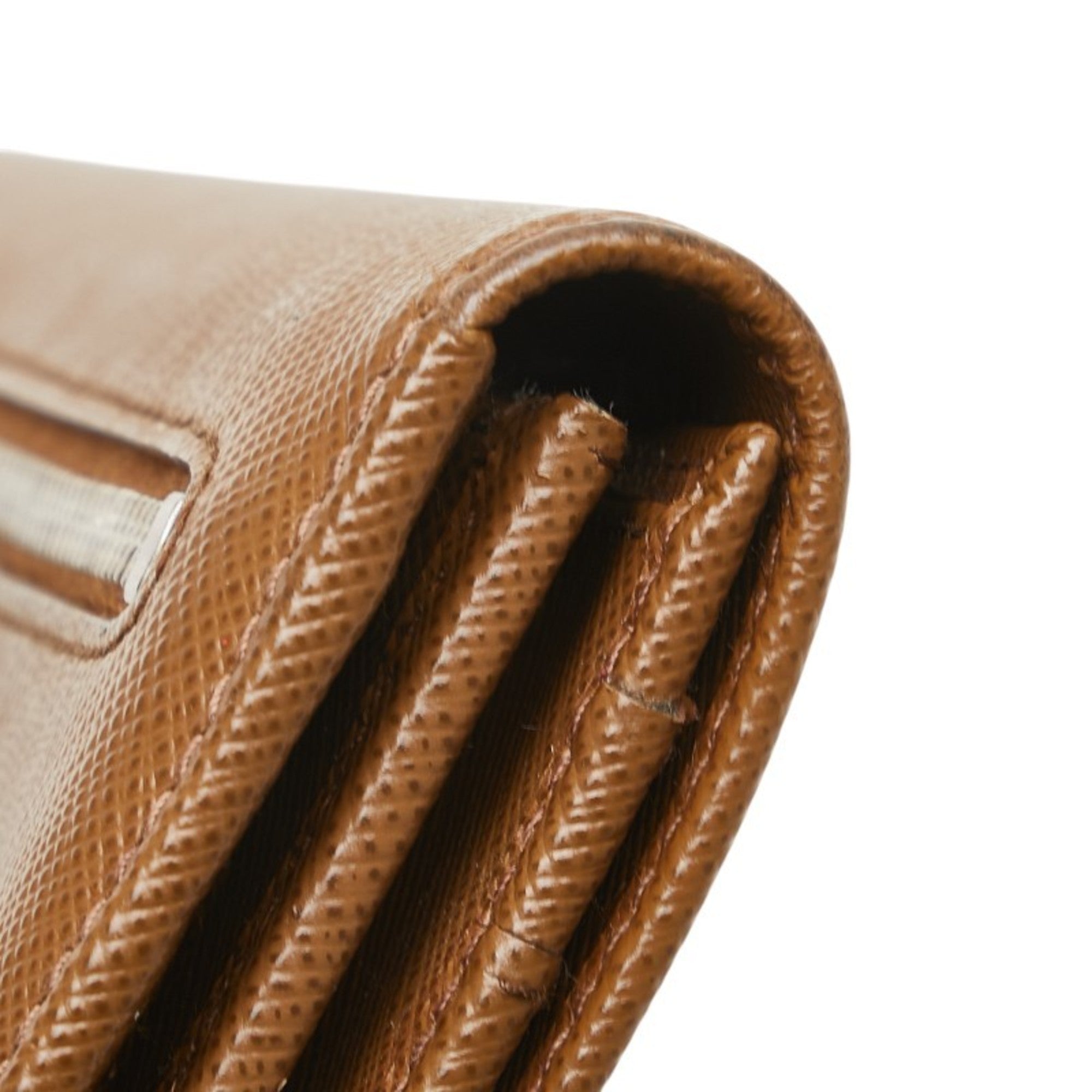 Prada Women's Long Wallet 1MH037 Brown Saffiano Leather