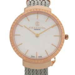 Unused Charriol Saint-Tropez Stainless Steel White Shell with Dial and Pink Gold Quartz Wristwatch 0595 CHARRIOL — New - Store Return