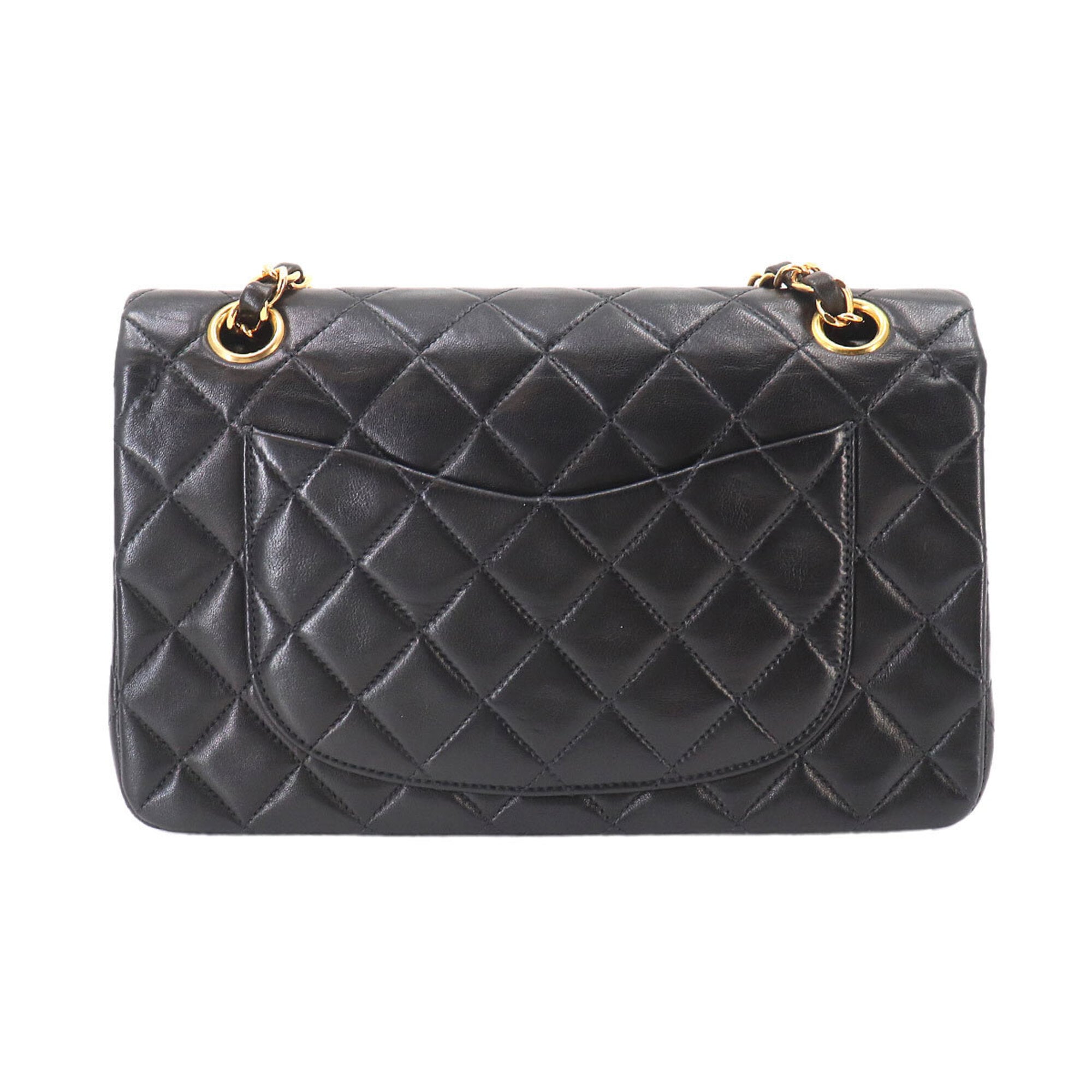 Chanel Matelasse 23 Chain Shoulder Handbag, Lambskin, Black, A01113, Gold Hardware — Like New