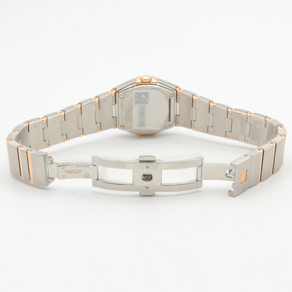 Omega Constellation Star Blue Diamond Bezel Watch, 18K Pink Gold (PG) Stainless Steel, Diamond, Ladies', White/White Mother-of-Pearl, 123.25.24.60.05.002 — Very Good