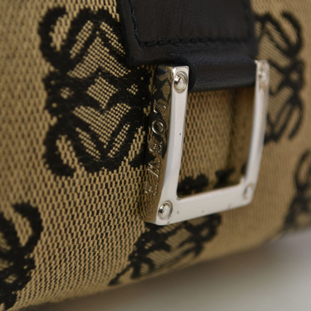 Loewe pouch, canvas Anagram design, beige, black — Like New