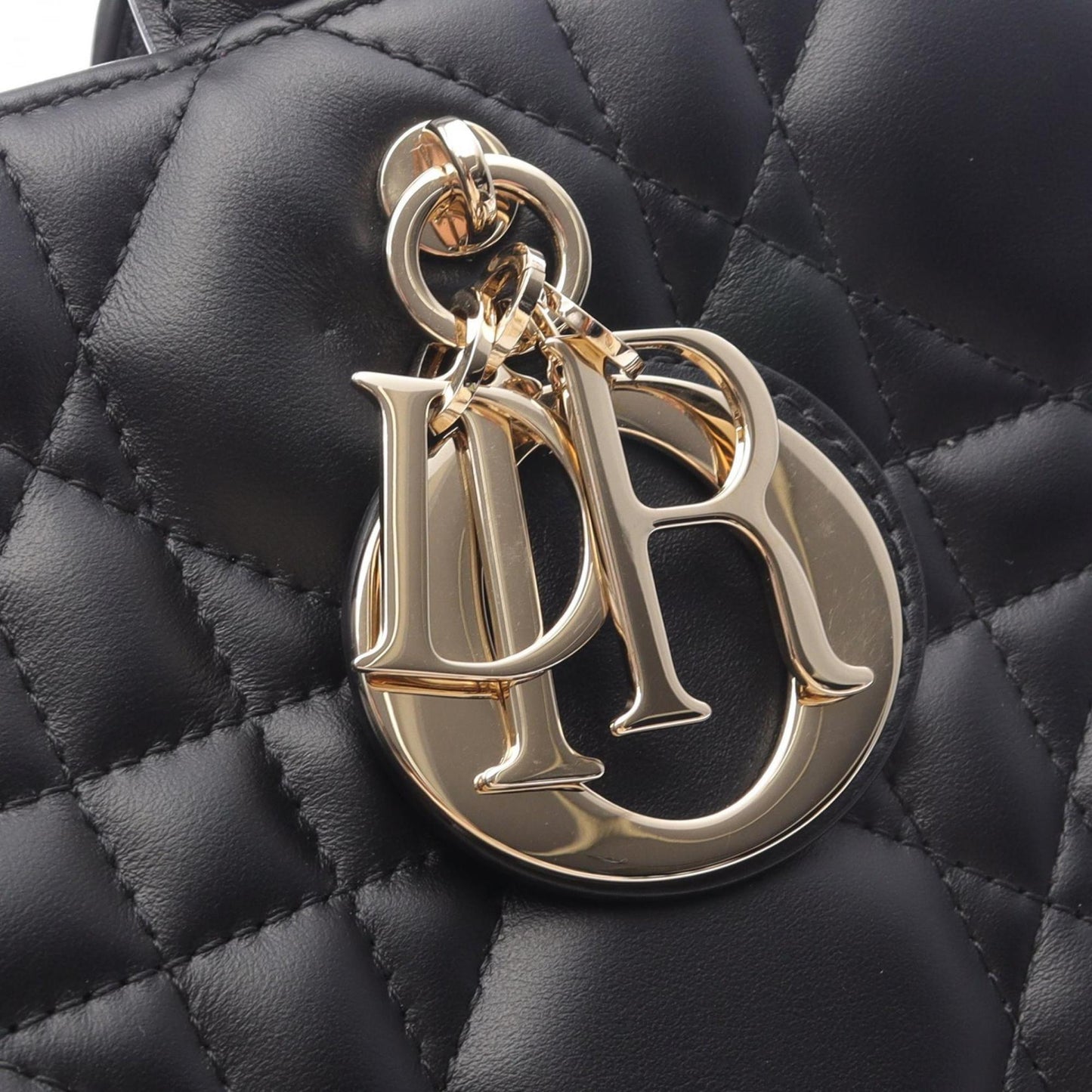 Christian Dior Dior BOOK TOTE Medium Micro Cannage Leather Tote Bag, Women's, Black, M13240WHP_M900