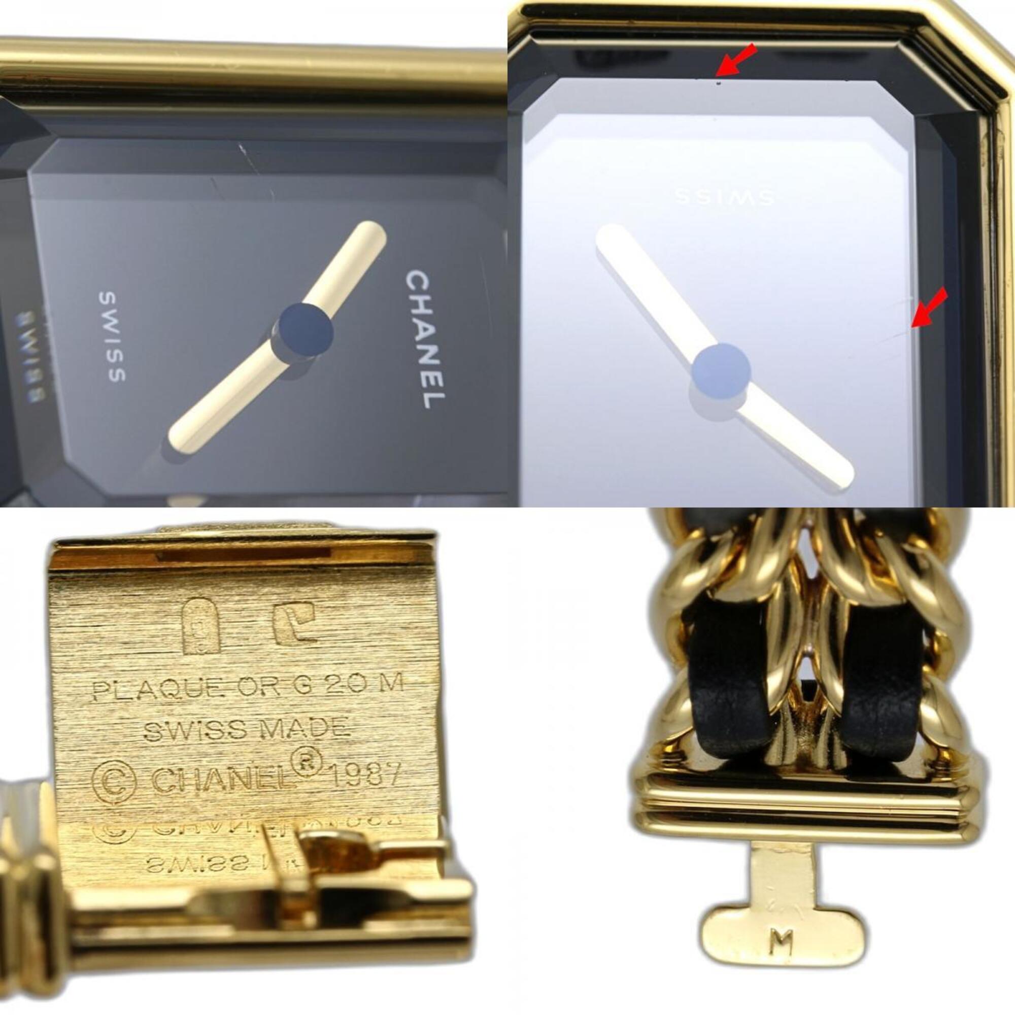 CHANEL Premiere Women's Watch, Size M, H0001 483011002, Gold Plated (GP) x Leather Strap, 130519 — Good