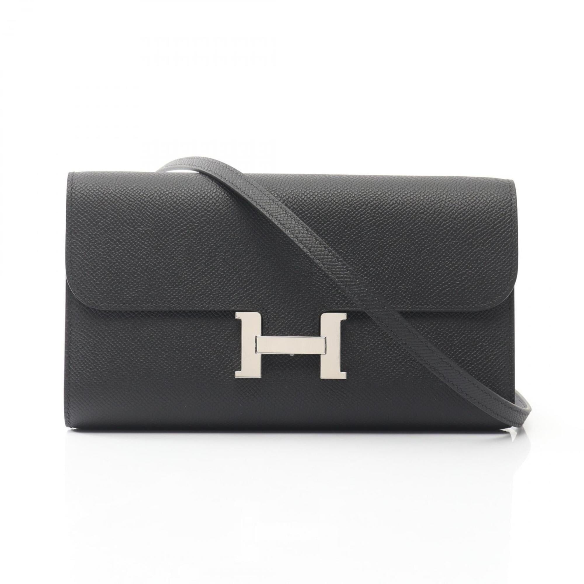 Hermes Constance Long To Go Shoulder Bag/Handbag, Veau Epsom Leather, Women's, Black — New - Store Return