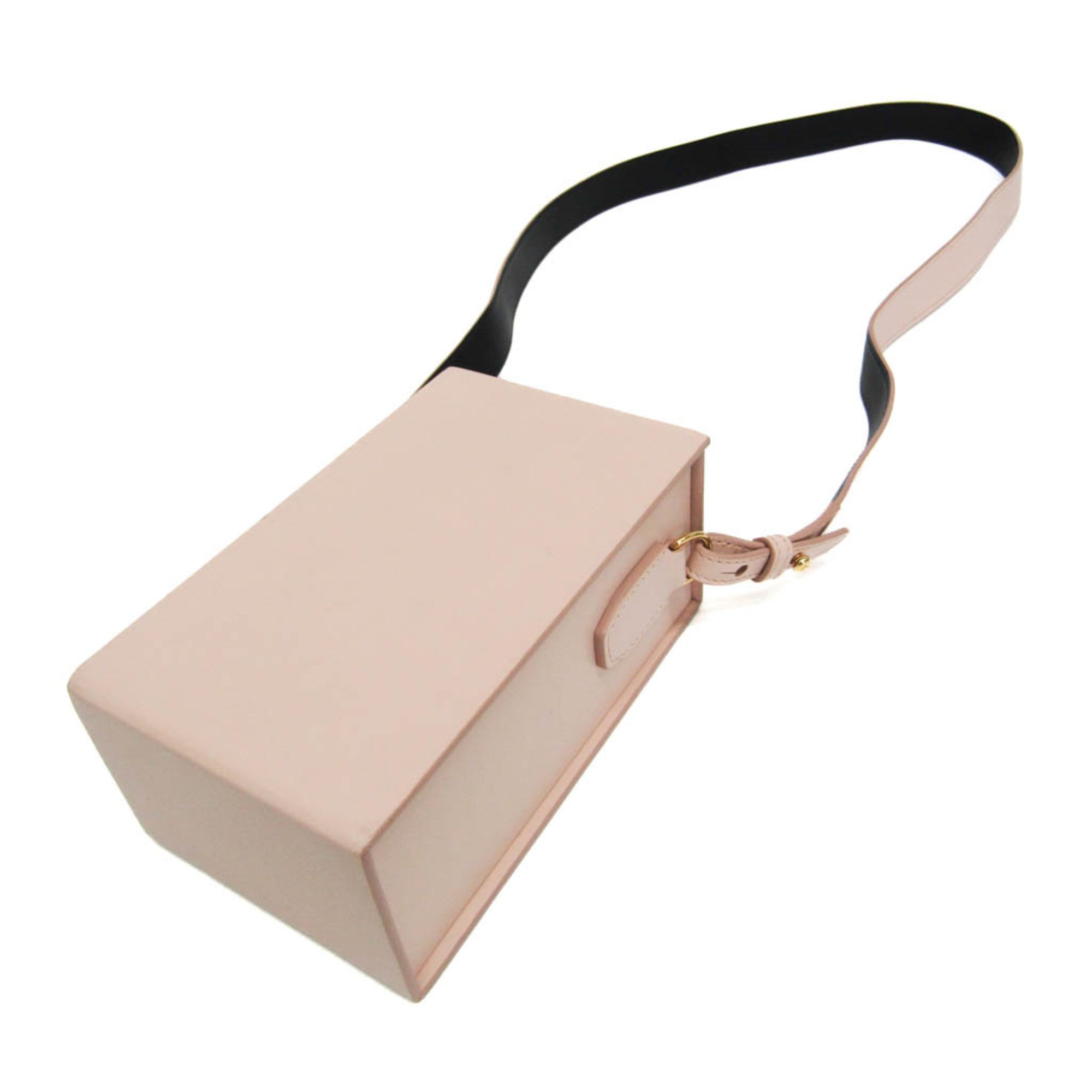 Fendi Box 8BT339 Women's Leather Shoulder Bag Pink