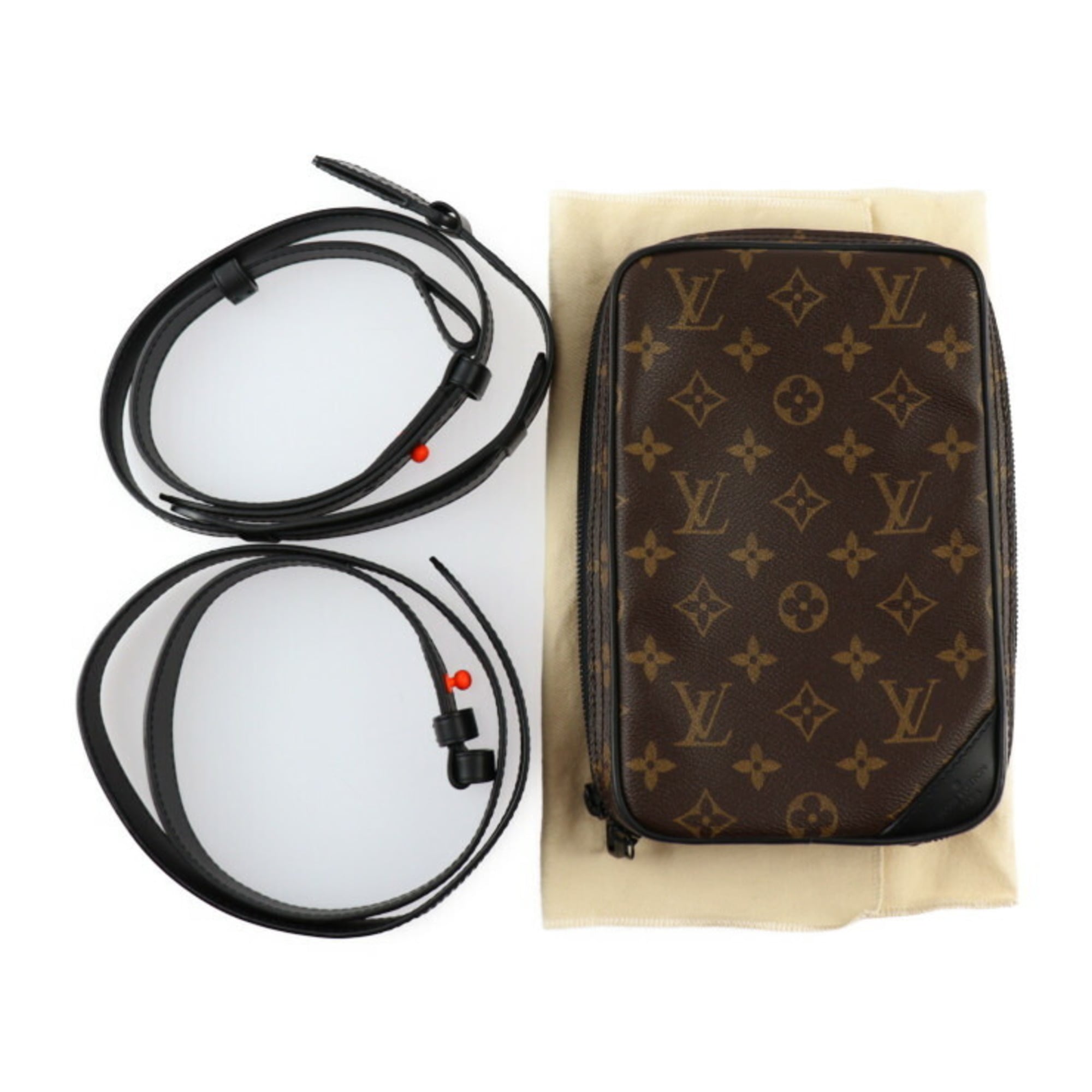 LOUIS VUITTON Solar Ray Utility Side Bag Shoulder M44477 Monogram Canvas Leather Brown Black Body Pouch Vuitton — Like New