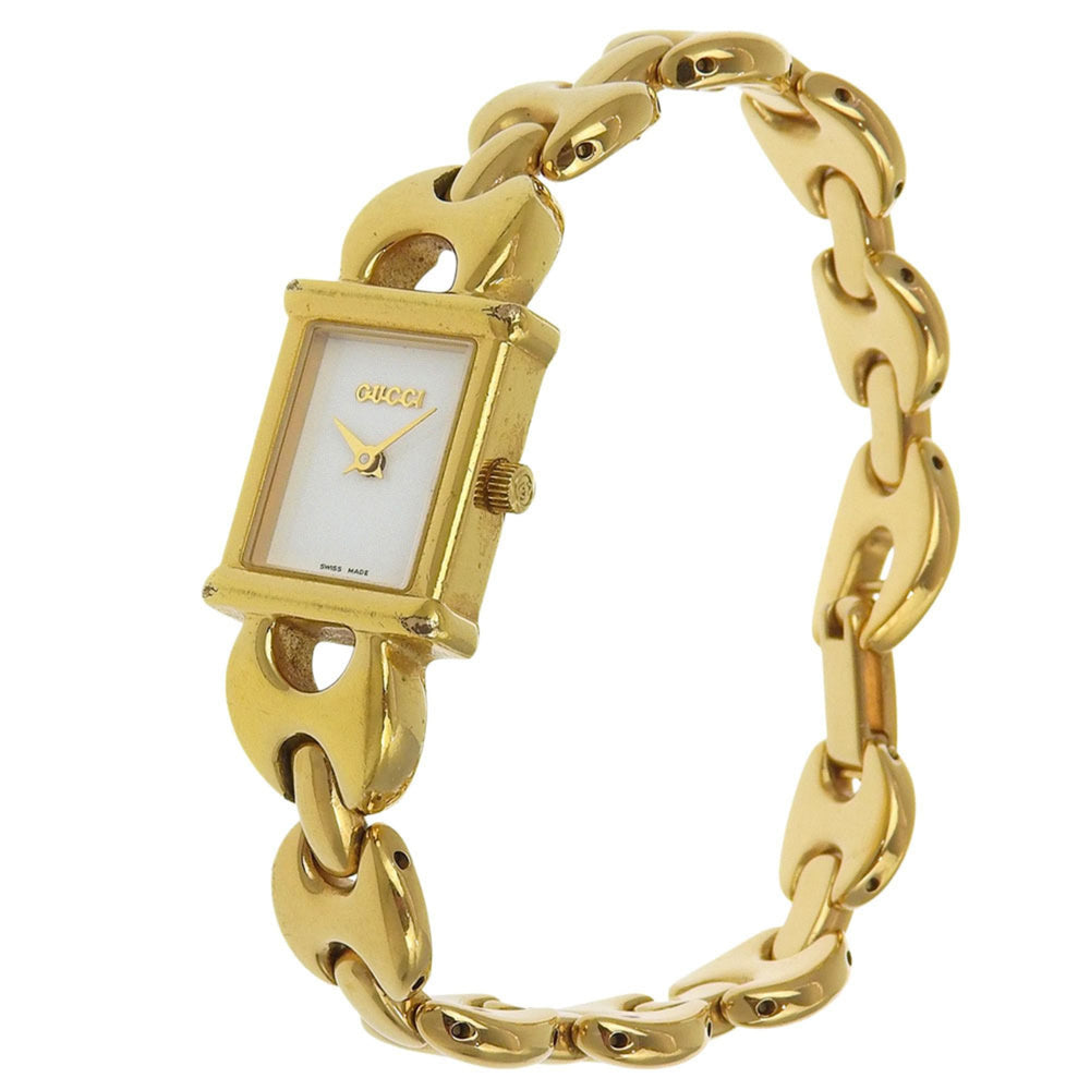 Gucci 1800L Women's Gold-Plated Quartz Analog Watch with White Dial — Good