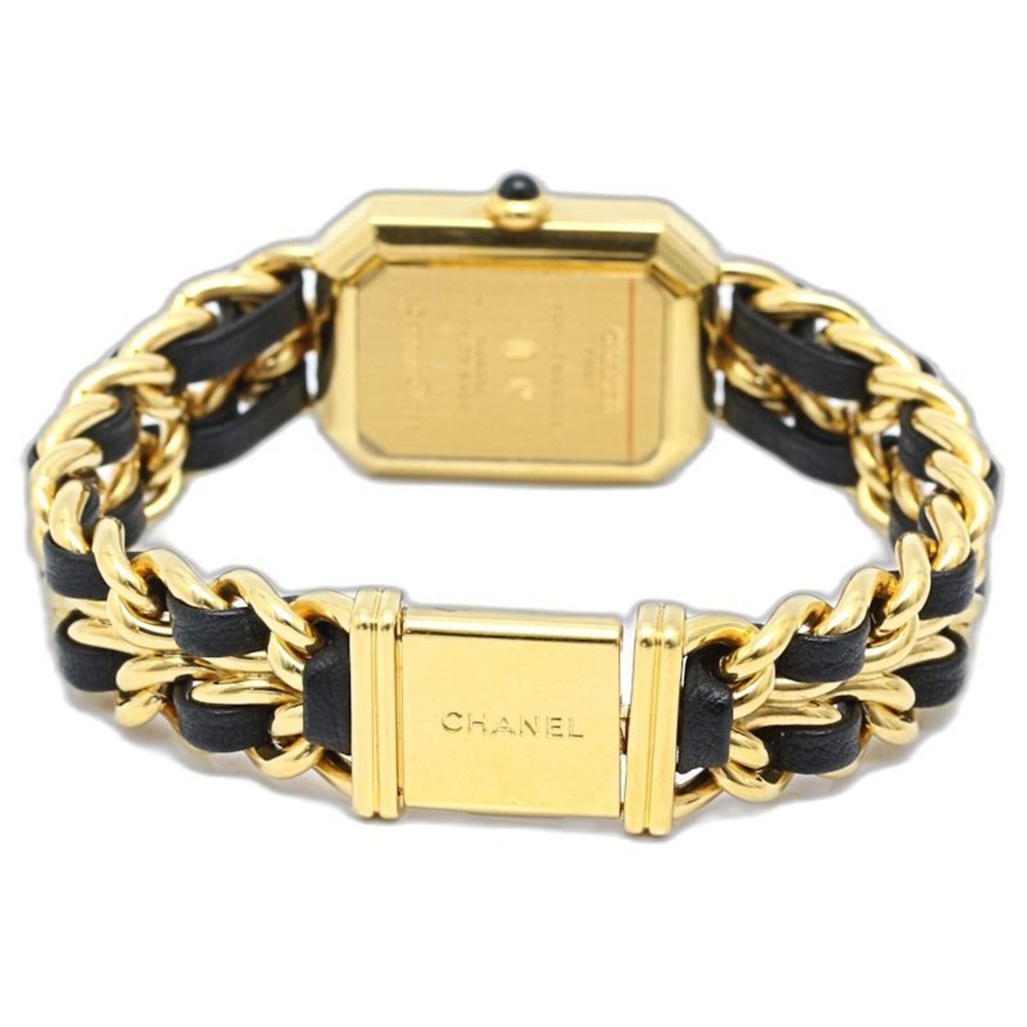 CHANEL Premiere Women's Watch, Size M, H0001 483011002, Gold Plated (GP) x Leather Strap, 130521 — Good