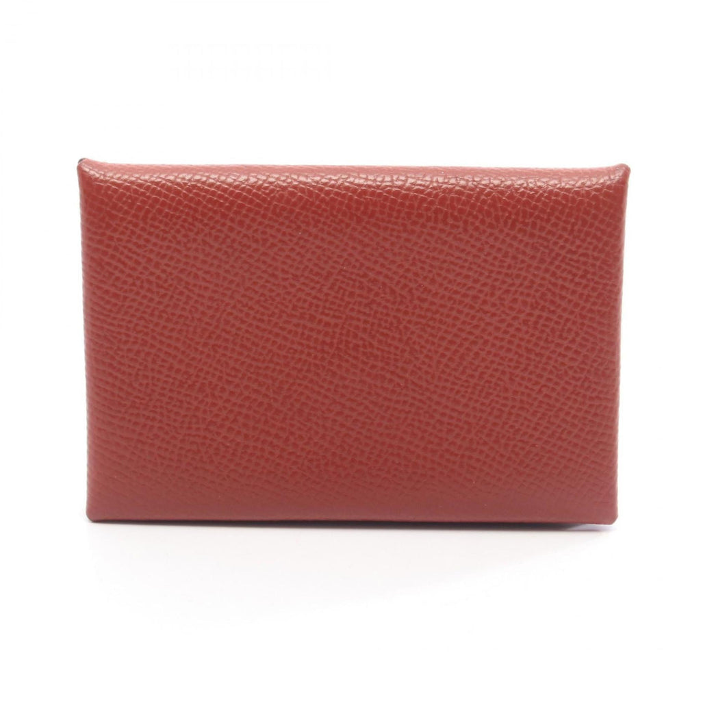 Hermes Hermès Calvi Verso wallet with coin purse, made of calfskin leather (cowhide), in Bordeaux.