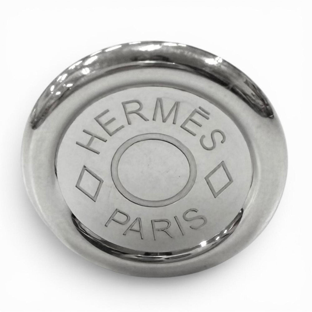 HERMES AG925 Sellier motif Clou de Selle cufflinks, silver, made in France, total weight 13.23g, men's, with box — Like New