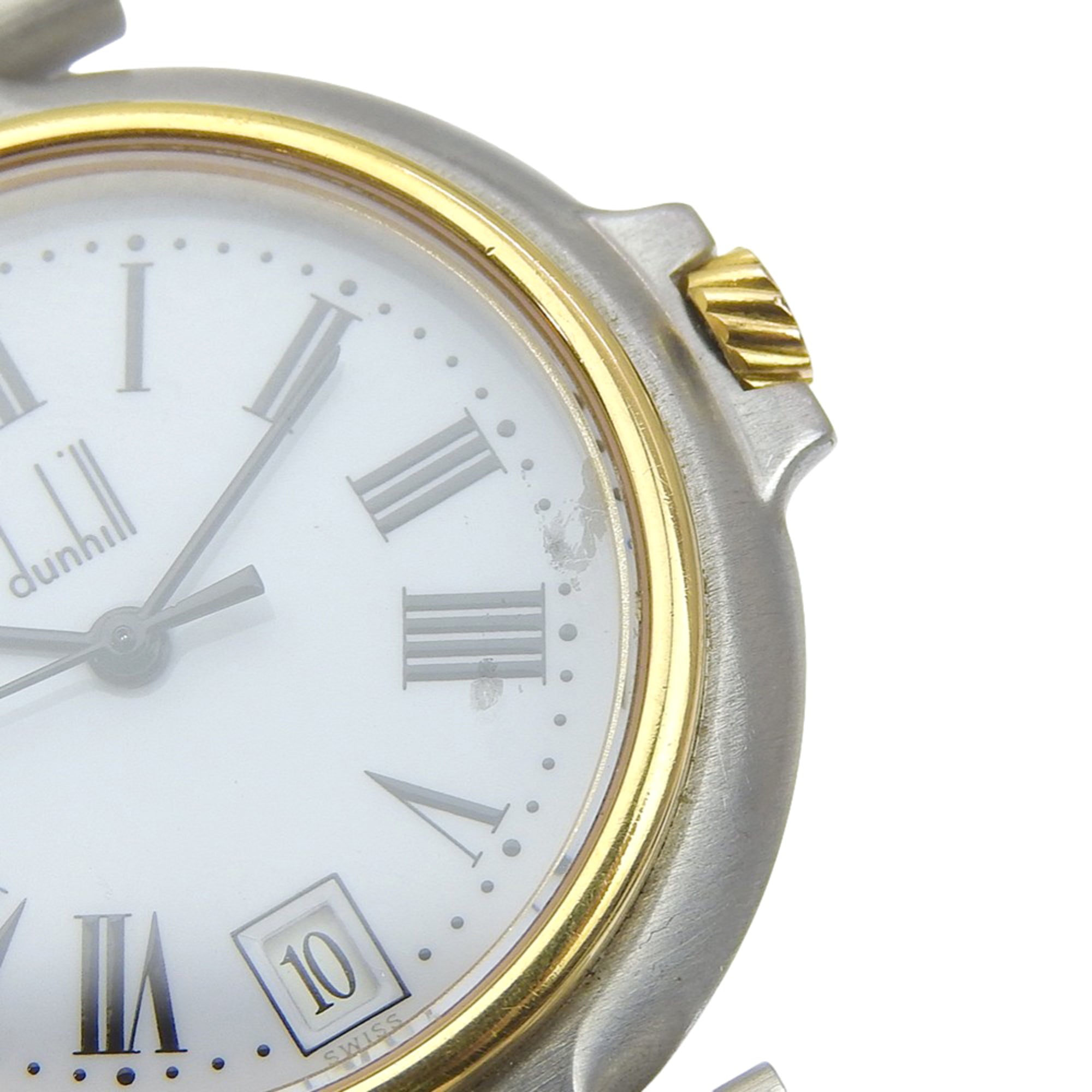 Dunhill women's watch, stainless steel, quartz, analog, white dial — Good