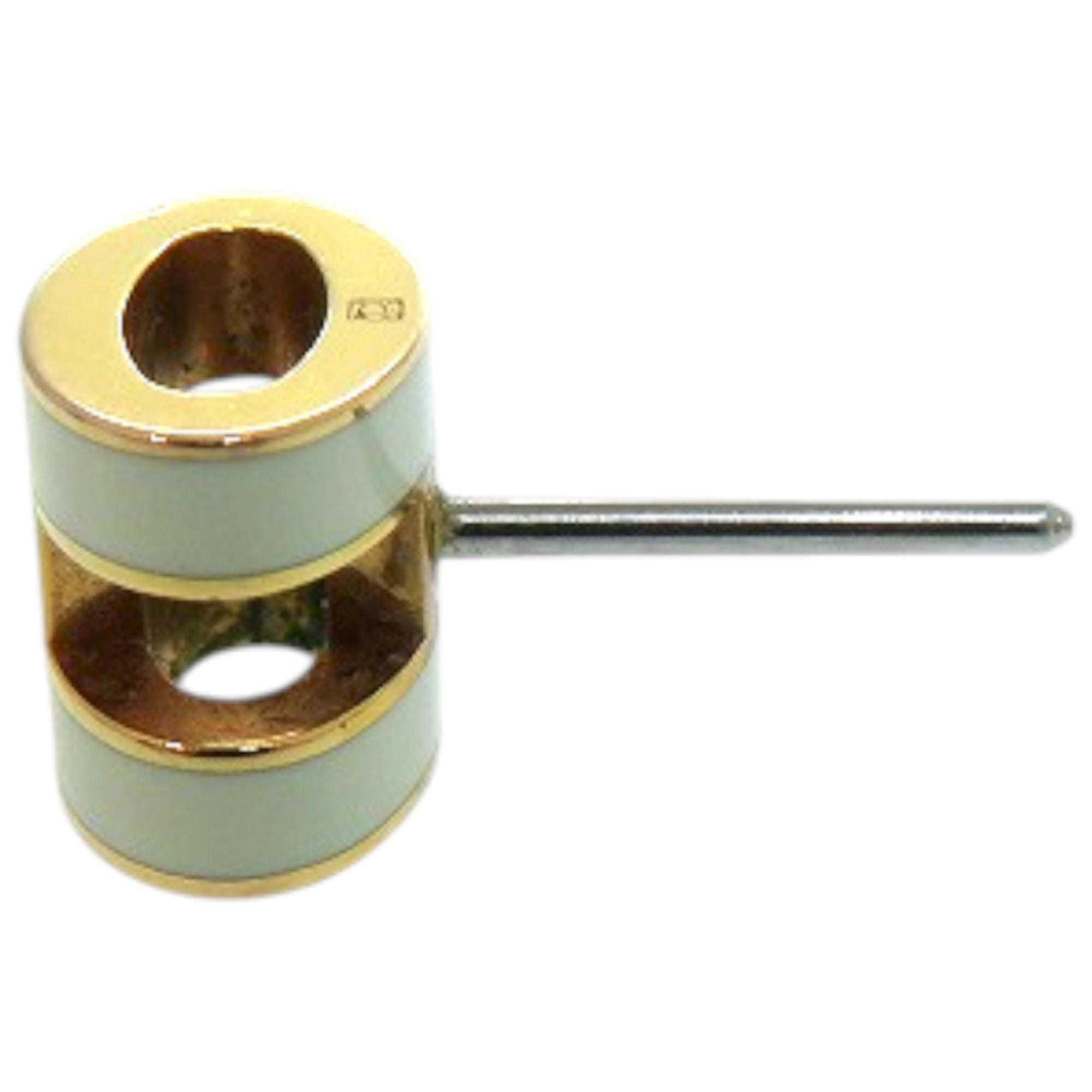 Hermes Hermès Single Pop Ash Mini Metal Vert Fizz Green Earrings 0162