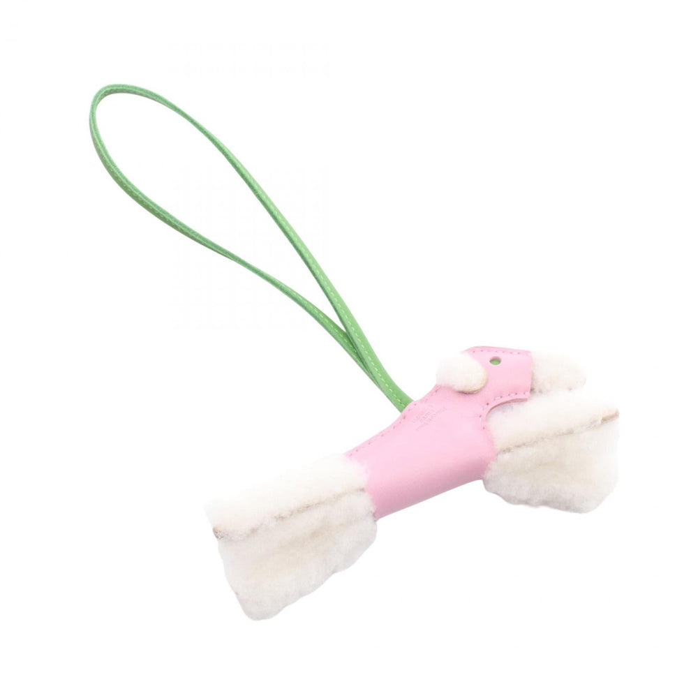 Hermes Hermès Anjo Milo Buddy Charm, Mouton, Women's, Pink, Green, White — New - Store Return