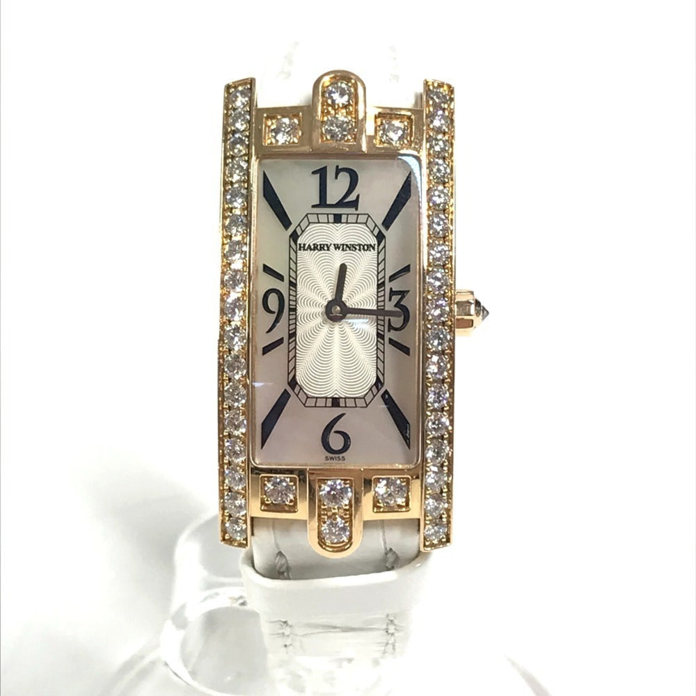 HARRY WINSTON 330 LQWL.M D3.1 Diamond Bezel Lady Avenue C Women's Watch, 18K Gold, Au750, White — Very Good