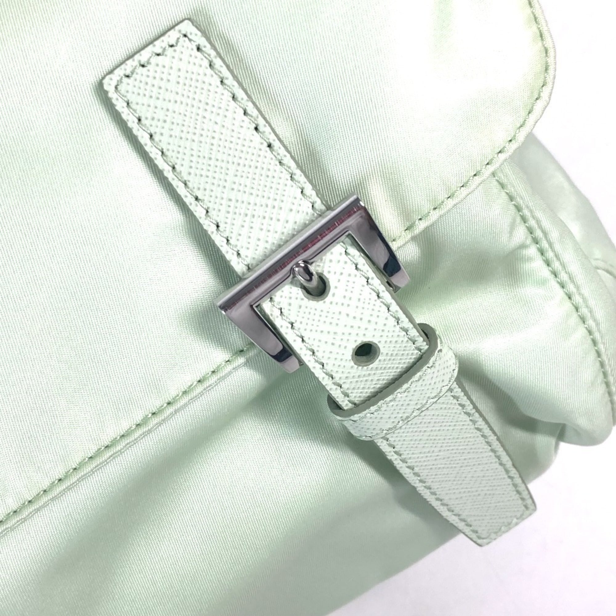 PRADA 1BD953 Triangle Plate Re-Nylon Shoulder Bag Nylon Women's ACQUA Aqua Green E-240920-15 — Like New