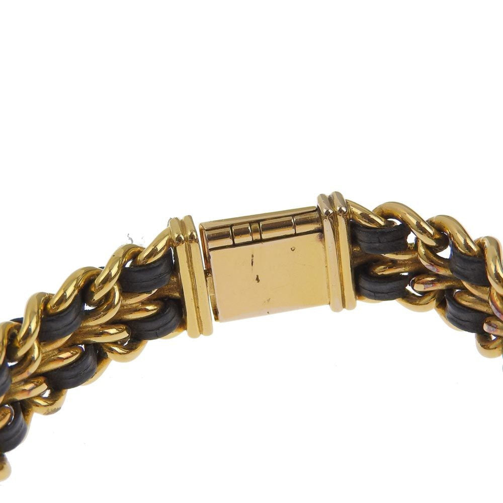 CHANEL Premiere L Watch H0001 Gold Plated x Leather Swiss Made Black Quartz Analog Display Dial Ladies — Good