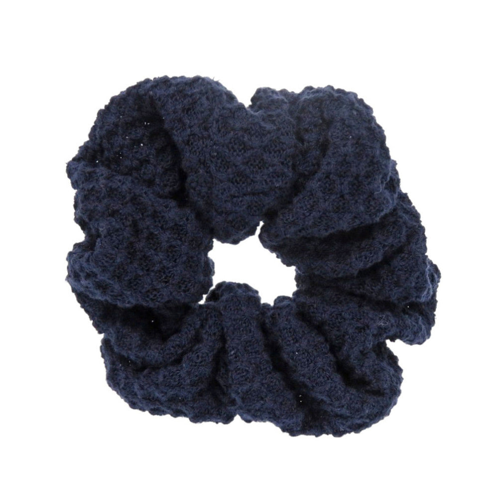 Like new Chanel 3-piece travel set including headband, scrunchie, and pouch, cotton, navy blue, 0541 CHANEL — Like New