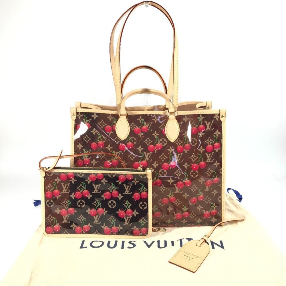 LOUIS VUITTON M14306 LV x TM Monogram On the Go GM by Takashi Murakami, Women's Brown Leather Shoulder Bag, Like New — Like New
