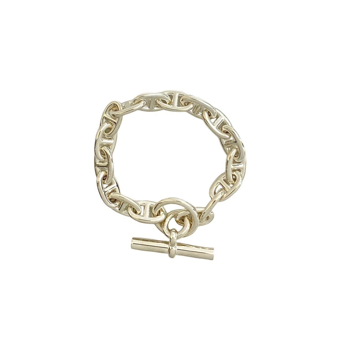 HERMES Chaine d'Ancre MM 16-link Sterling Silver 925 Chain Bracelet, 790-4