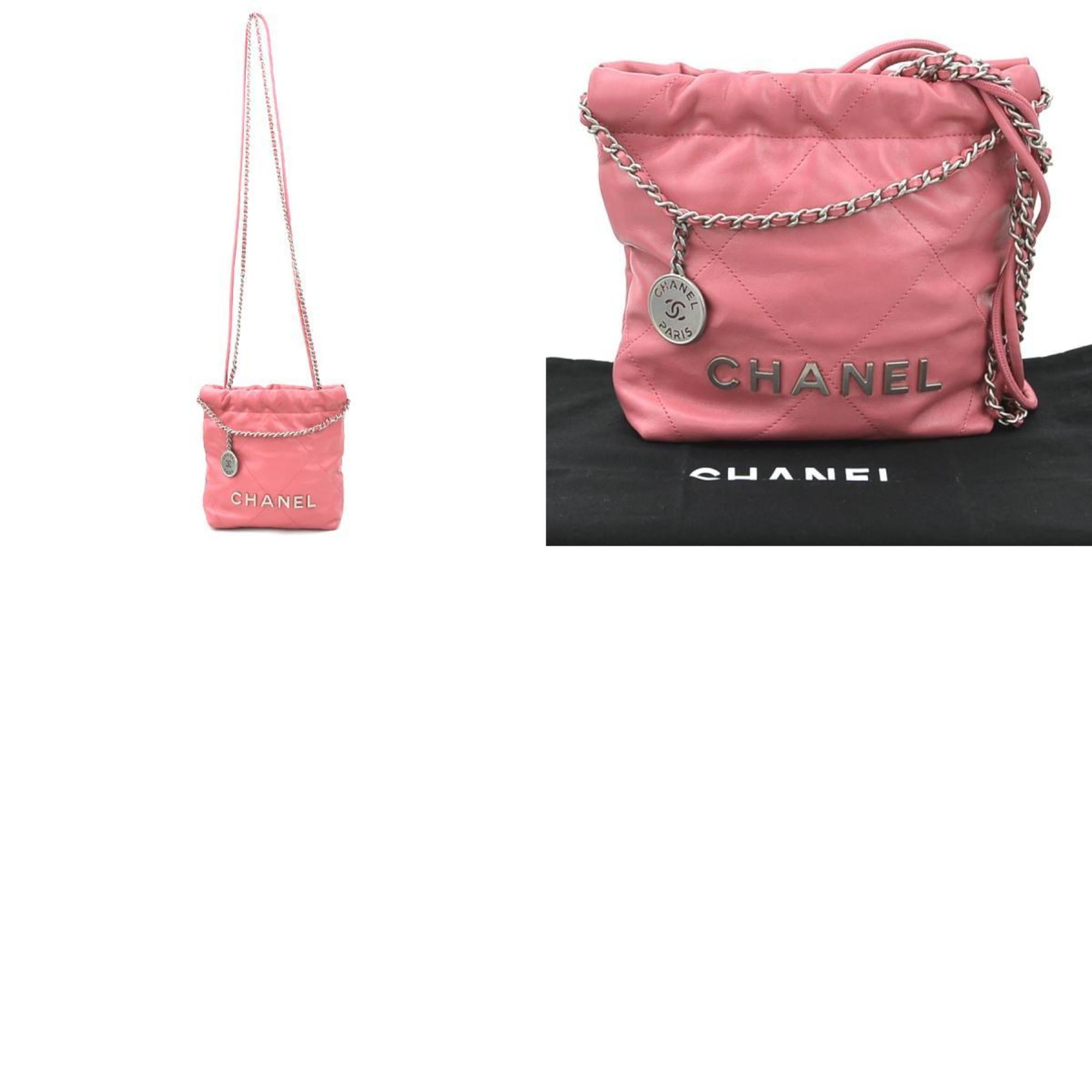 CHANEL Shoulder Bag Chanel 22 Mini Leather Pink Women's h30888a
