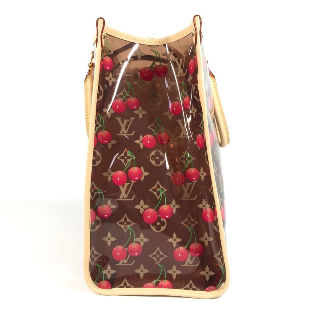 LOUIS VUITTON M14306 LV x TM Monogram On the Go GM by Takashi Murakami, Women's Brown Leather Shoulder Bag, Like New — Like New