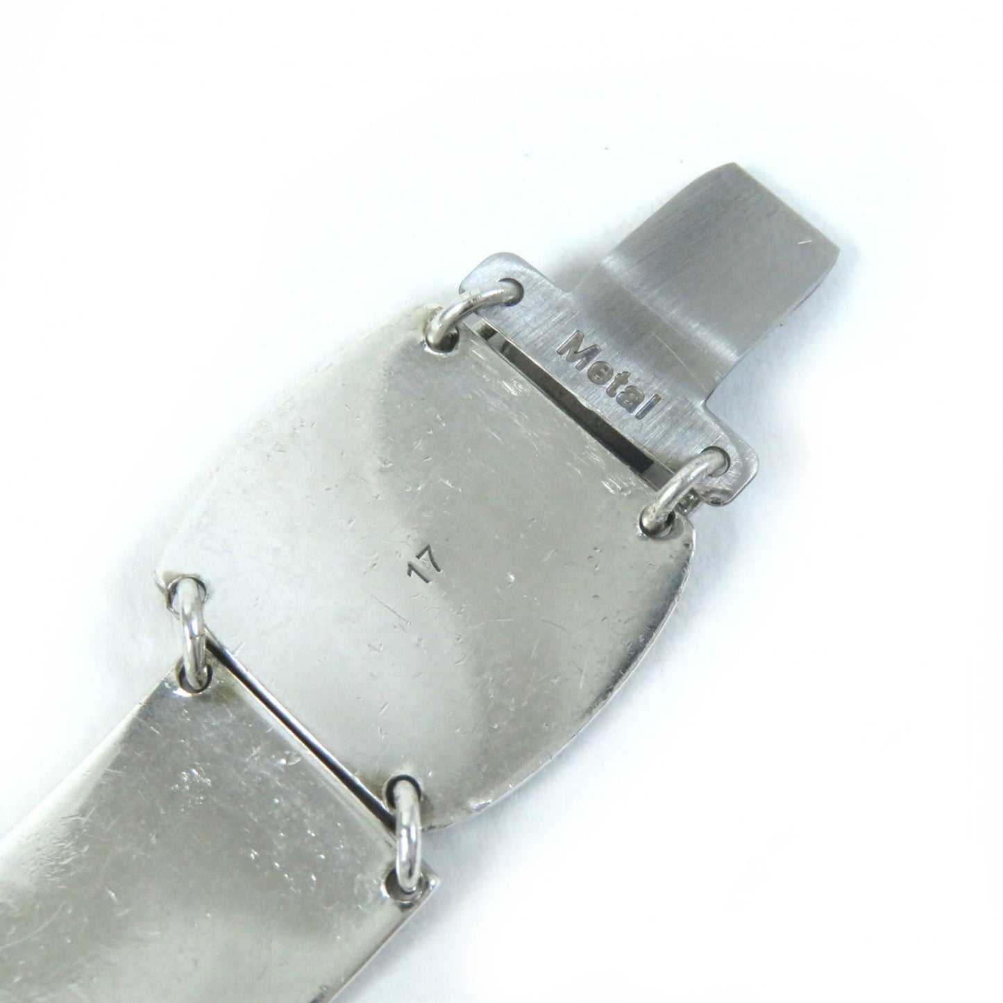 GUCCI Arabesque Interlocking G Bracelet, AG925 Silver, Size 17, Made in Italy, Weight 24.0g, Men's