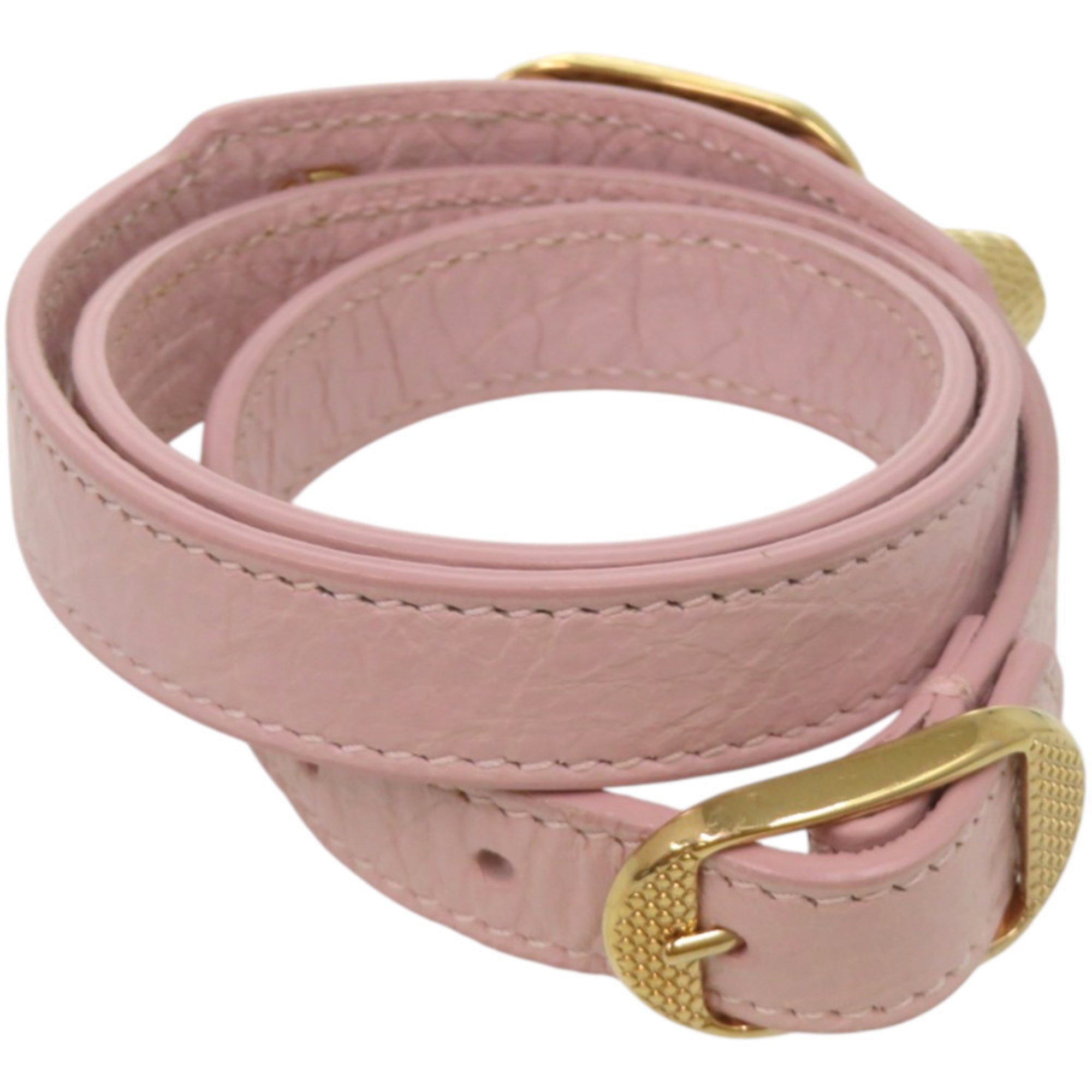 Like new Balenciaga 3-row Giant Stud Bracelet 236345 Leather Pink 1562BALENCIAGA — Like New