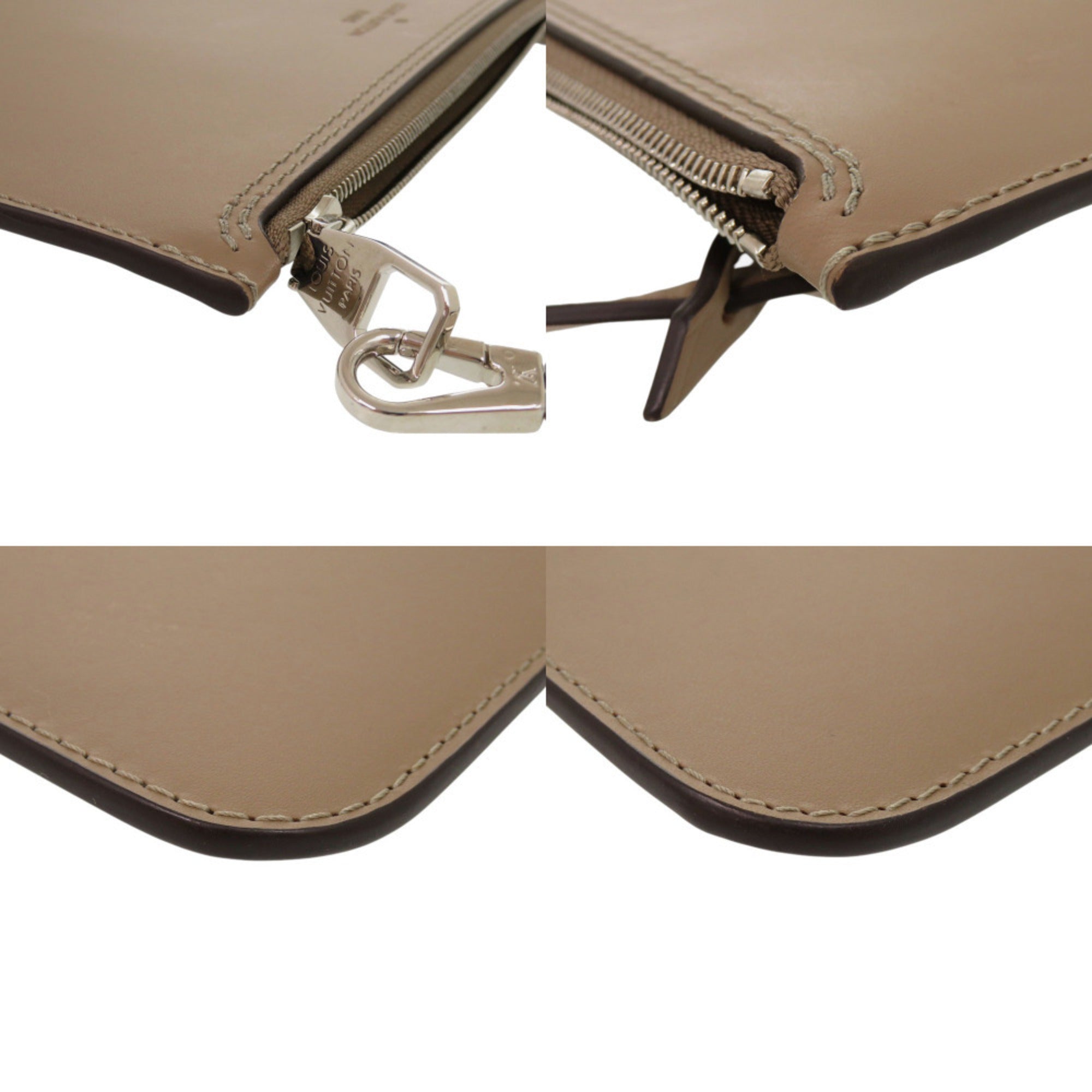 Like New Louis Vuitton Hina MM Pouch, Leather, Brown, LV 1988 LOUIS VUITTON — Like New