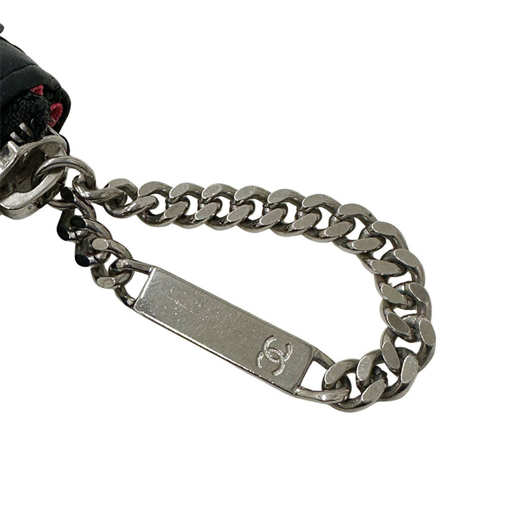 CHANEL wallet with Coco mark, men's and women's brand wallet/coin case, lambskin Cambon black silver hardware, compact mini wallet, no key ring