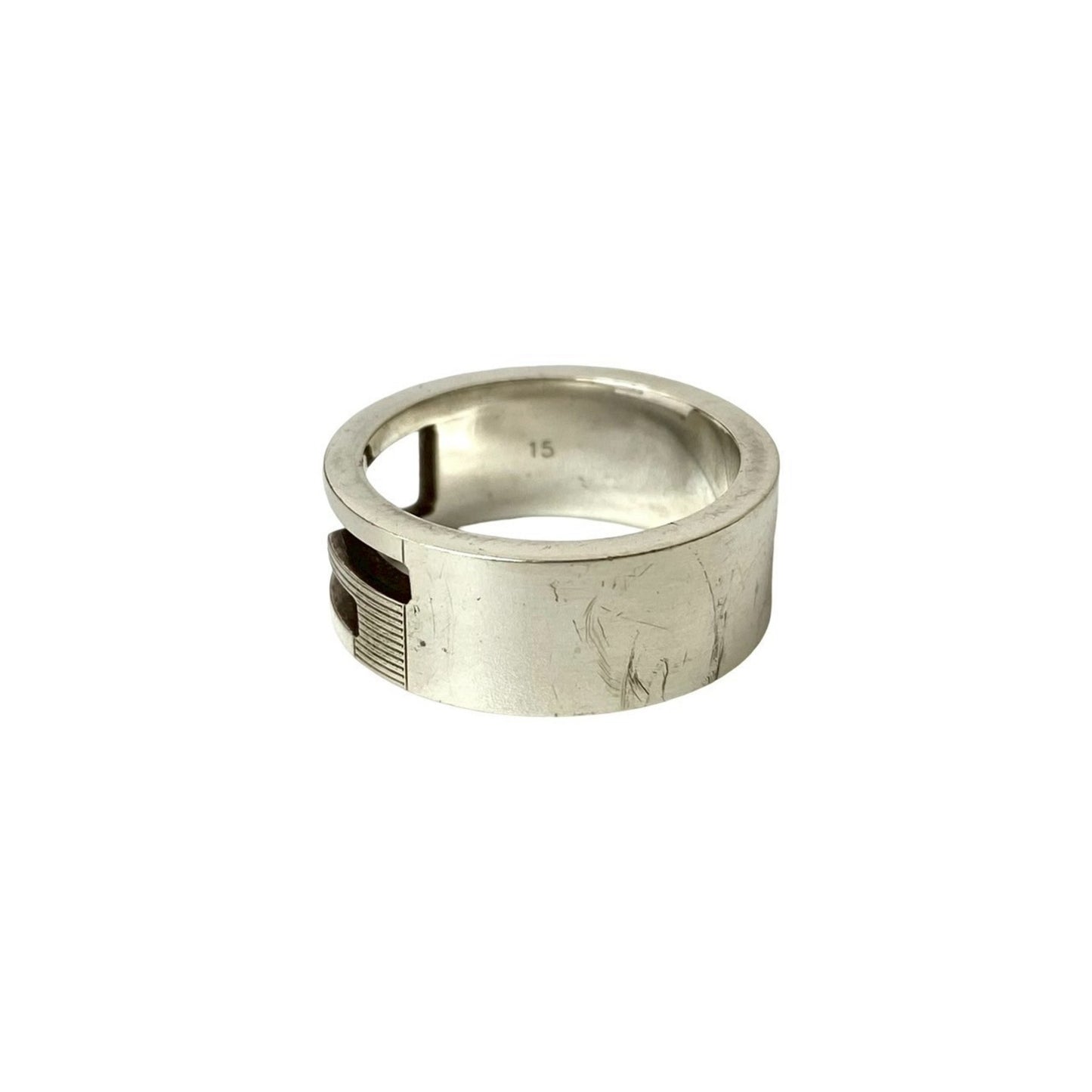 GUCCI Square G Ring, 925 Sterling Silver, Men's Accessory, 102-4