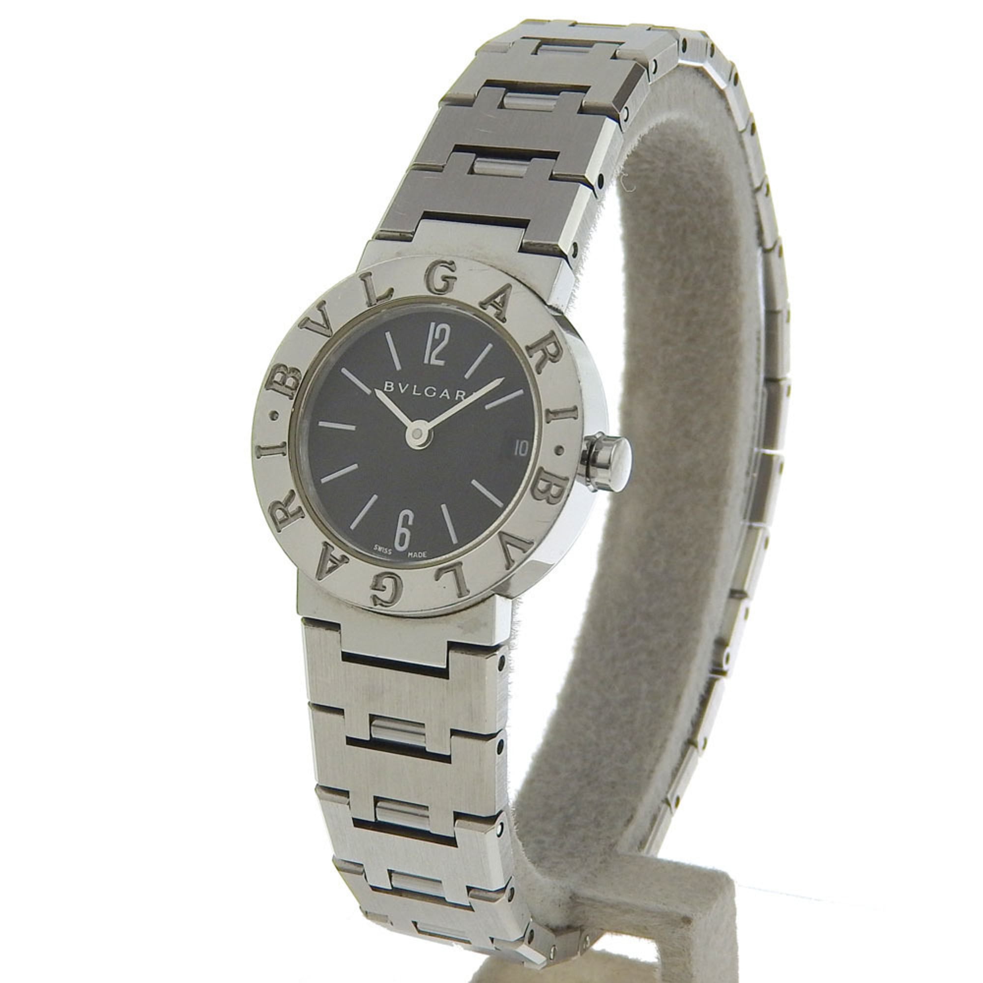 BVLGARI Bzero1 Watch, BZero1 BB23SS, Stainless Steel, Quartz Movement, Analog Display, Black Dial, Women's — Good