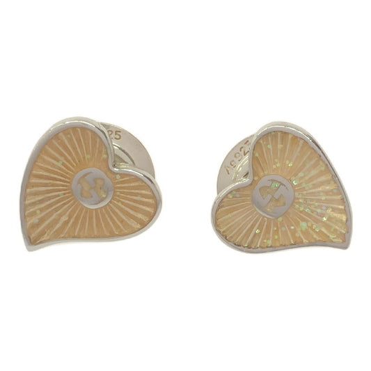 GUCCI Gucci Earrings Heart GG Interlocking Silver Ivory AG925 Mikunigaoka Store