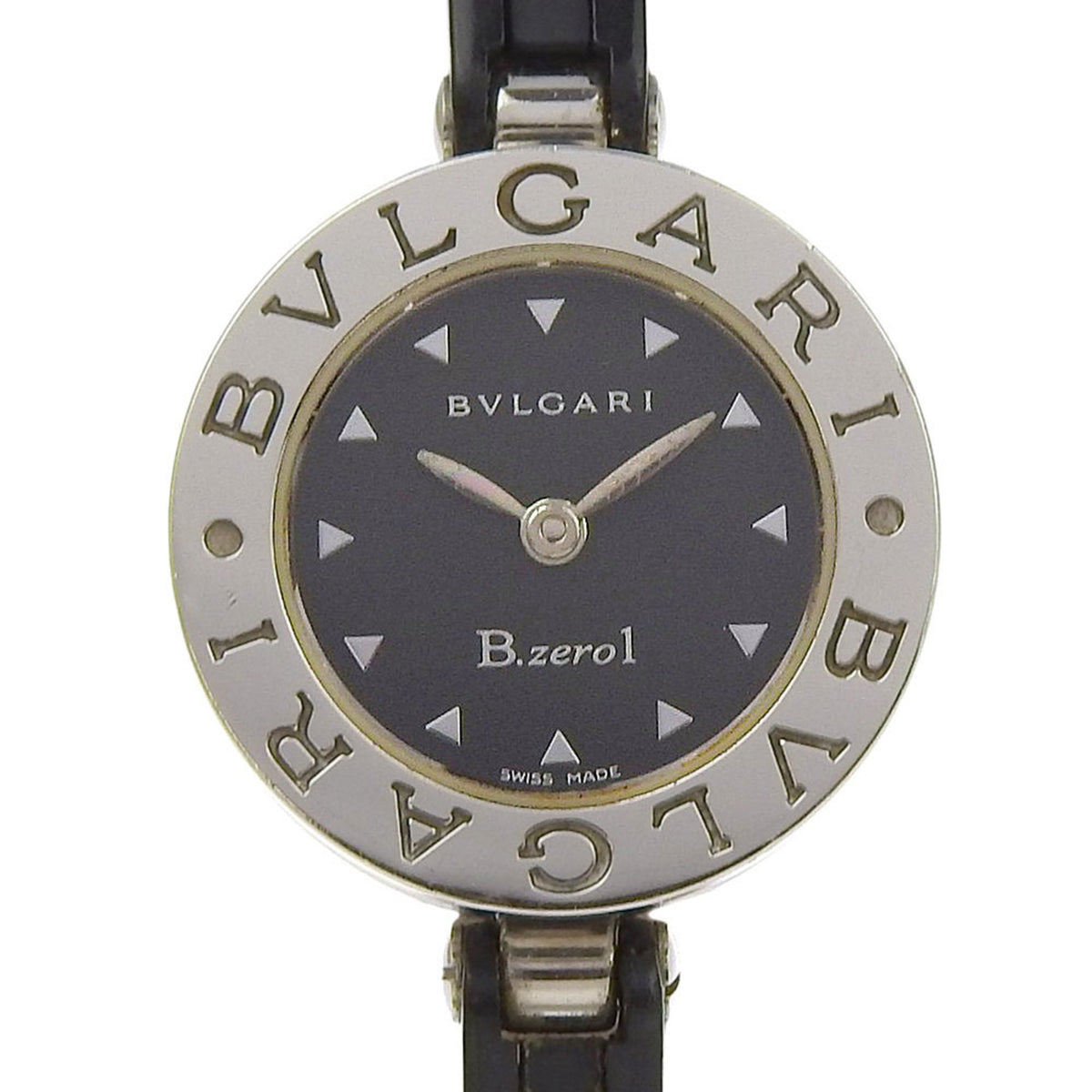 BVLGARI Bzero1 BZ22S Women's Watch with Stainless Steel and Rubber Quartz Movement, Analog Display, Black Dial — Good
