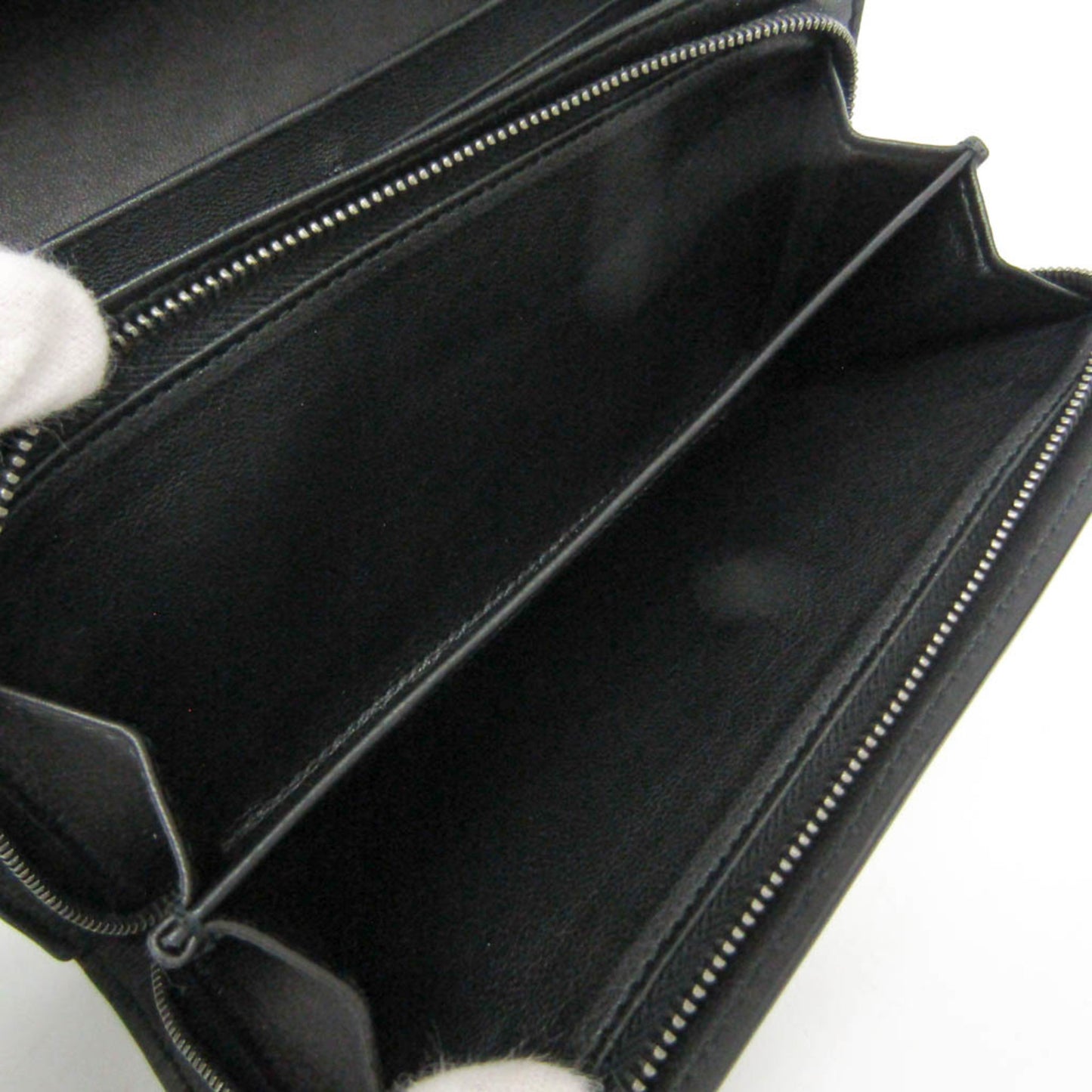 Bottega Veneta Intrecciato Men,Women Leather Long Wallet (bi-fold) Black,White