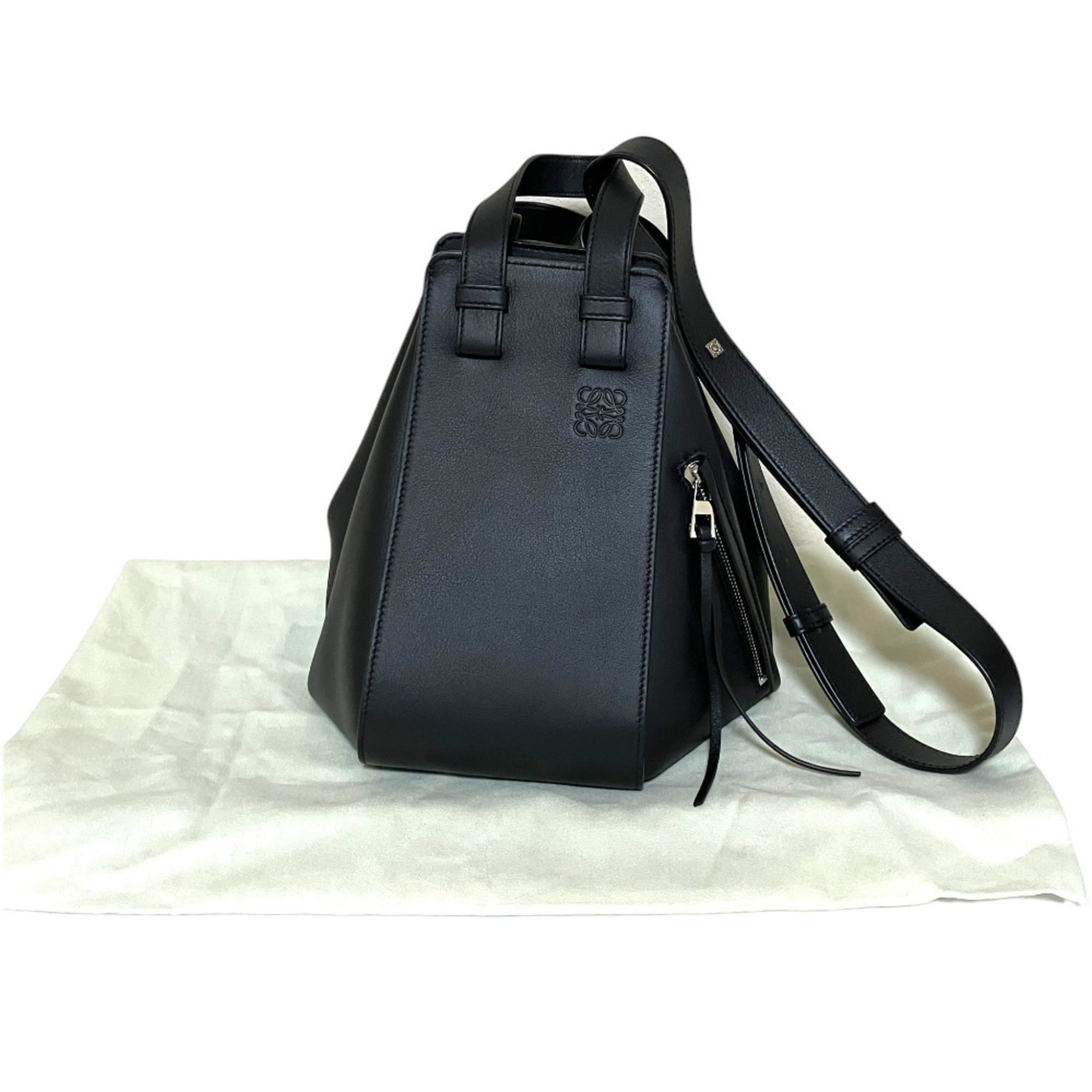 LOEWE Hammock Small Leather Shoulder Bag 387.30.S35 Black Women's — Like New