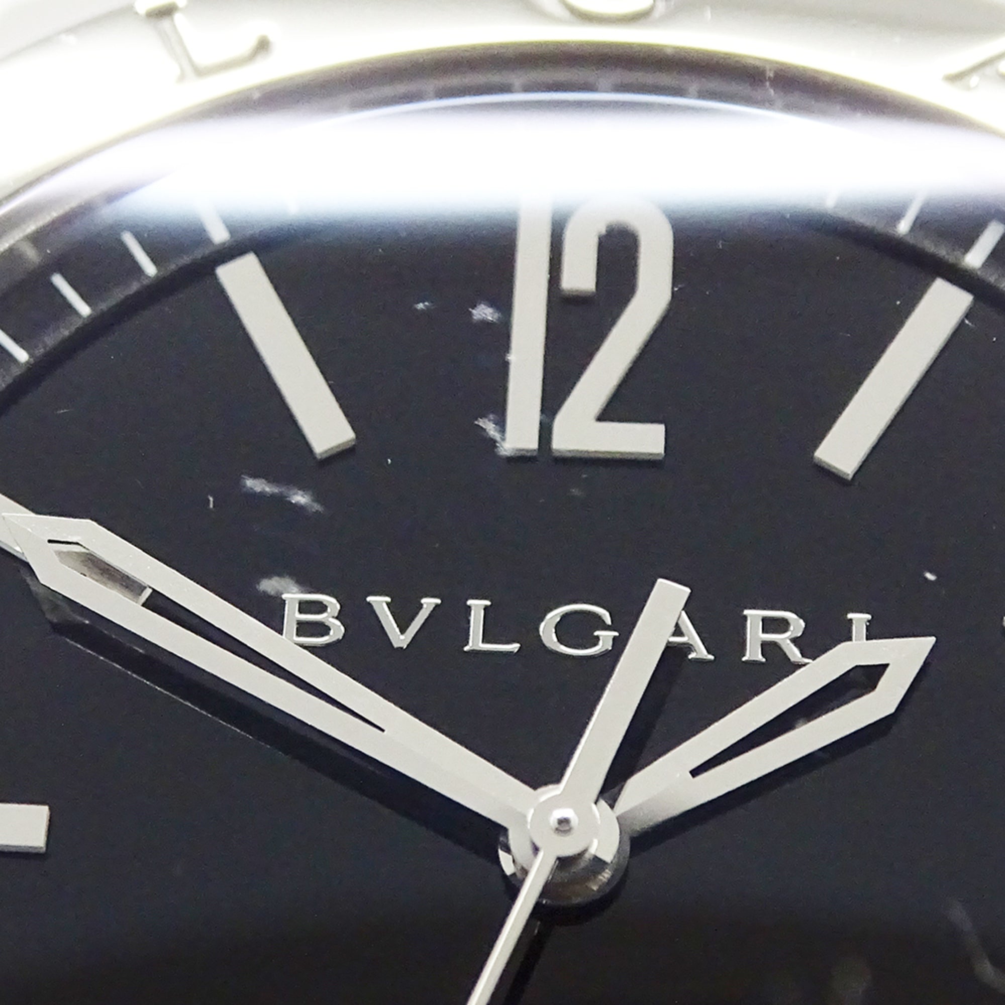 Bulgari BVLGARI Men's Watch, Brand: Date Automatic AT Stainless Steel SS BB41S Silver Black Open Caseback — Good