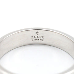Gucci Icon Ring, 18K White Gold (18KWG), Silver Tone, for Men and Women — Like New
